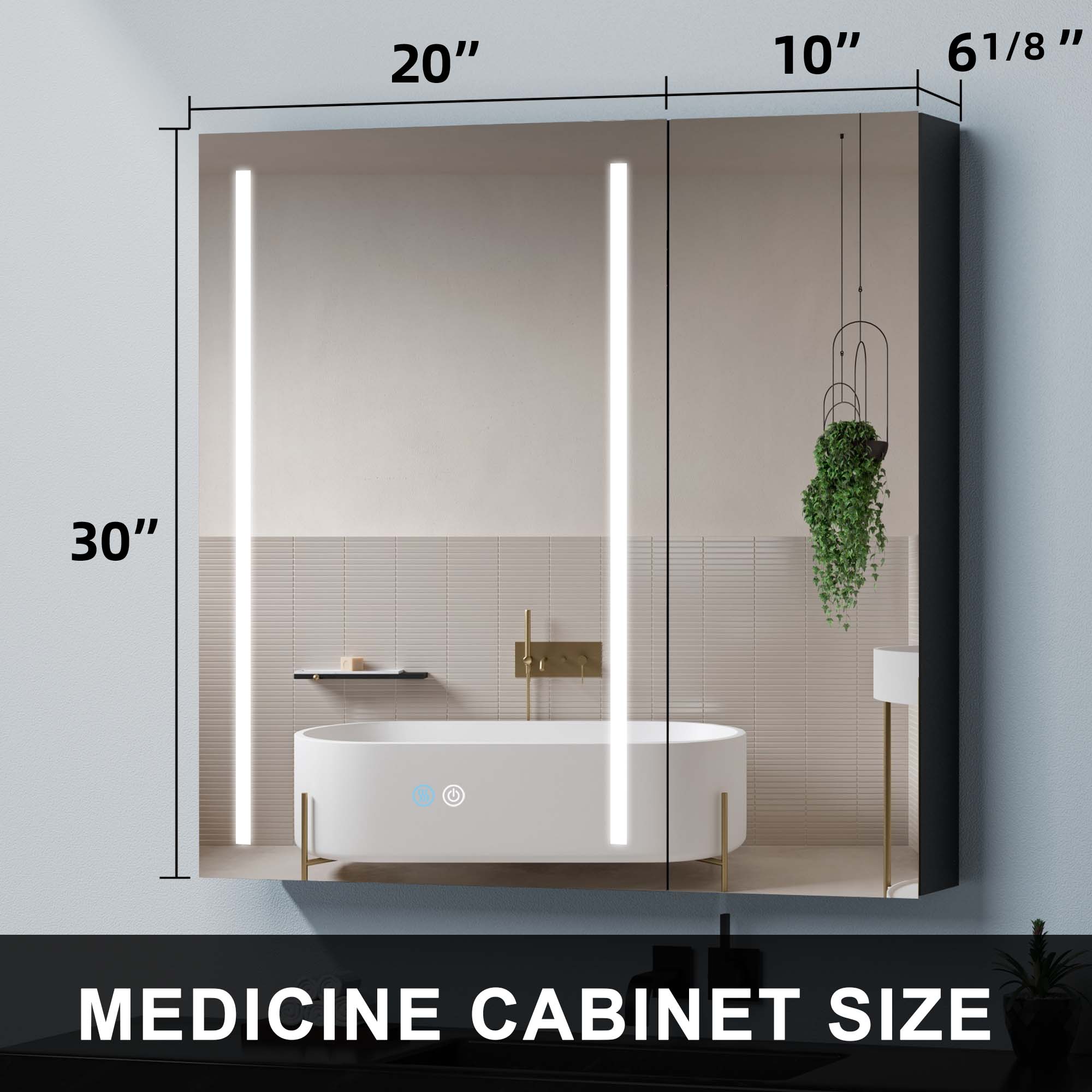 Forclover WBSGOS07L-BK Bathroom-Medicine-Cabinets - View #3