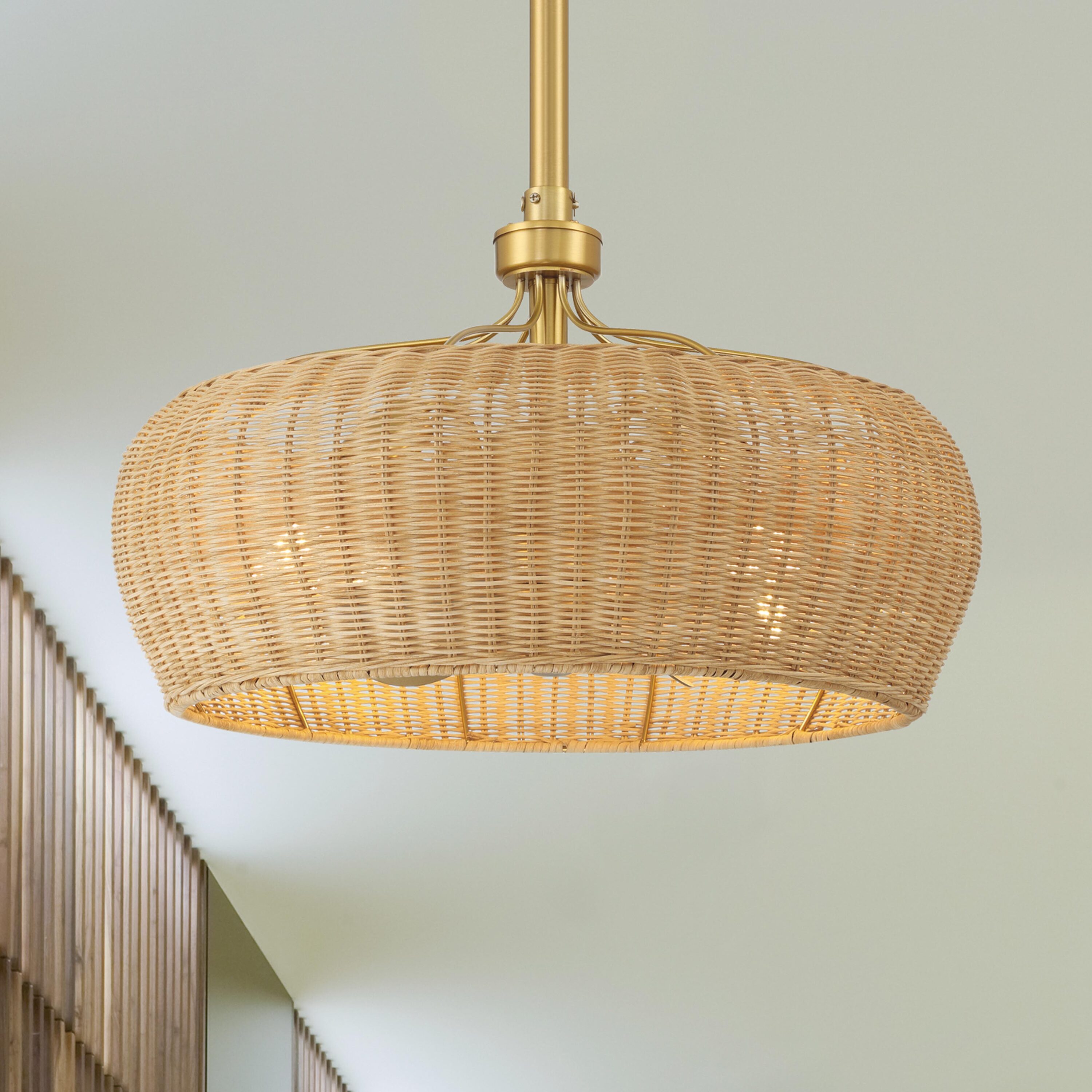 Arranmore Lighting & Fans AR-2017AGB MARIBEL 22-in Aged Brass with Matte Blades Fandelier Ceiling Fan With Light - Remote Included ( 3 -Blade )