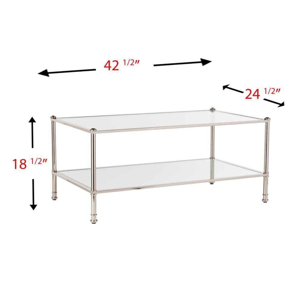 Boston Loft Furnishings Pawrow Clear Glass Modern Coffee Table with ...