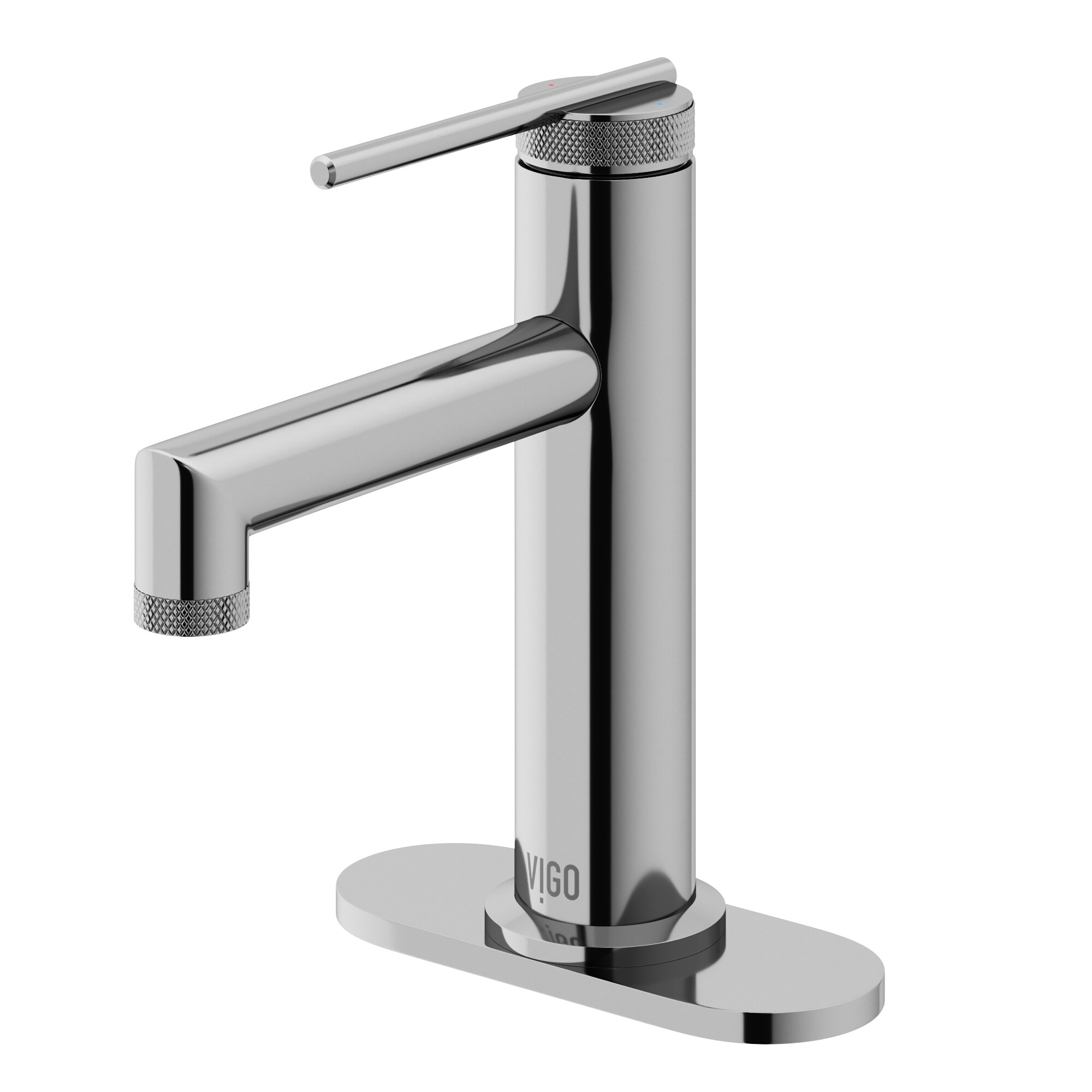 VIGO VG01049CHK1 Sterling Chrome Single hole 1-handle WaterSense Low-arc Commercial/Residential Handle Bathroom Sink Faucet with Deck Plate