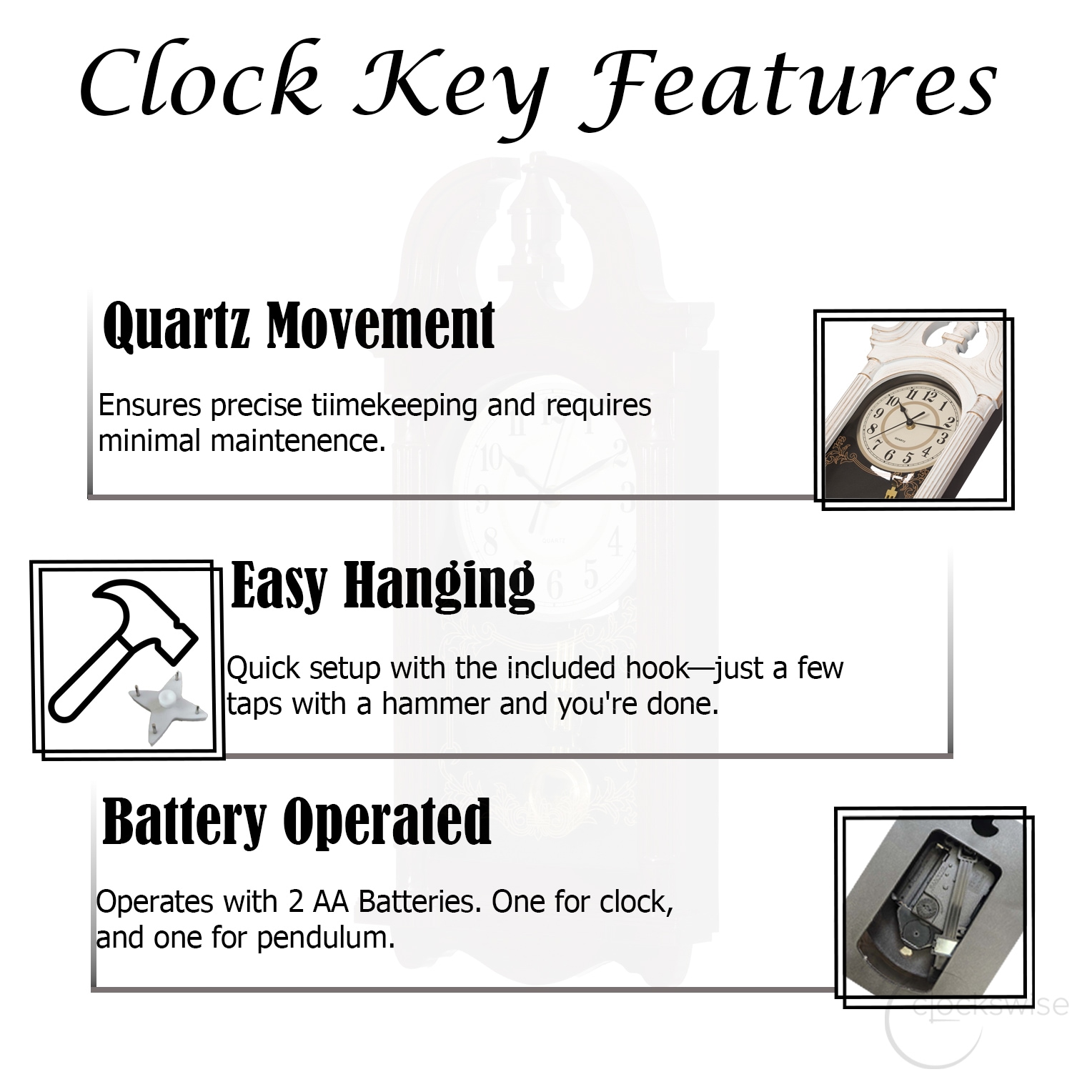 Clockswise QI004819-20.WT Indoor-Outdoor-Clocks - View #4