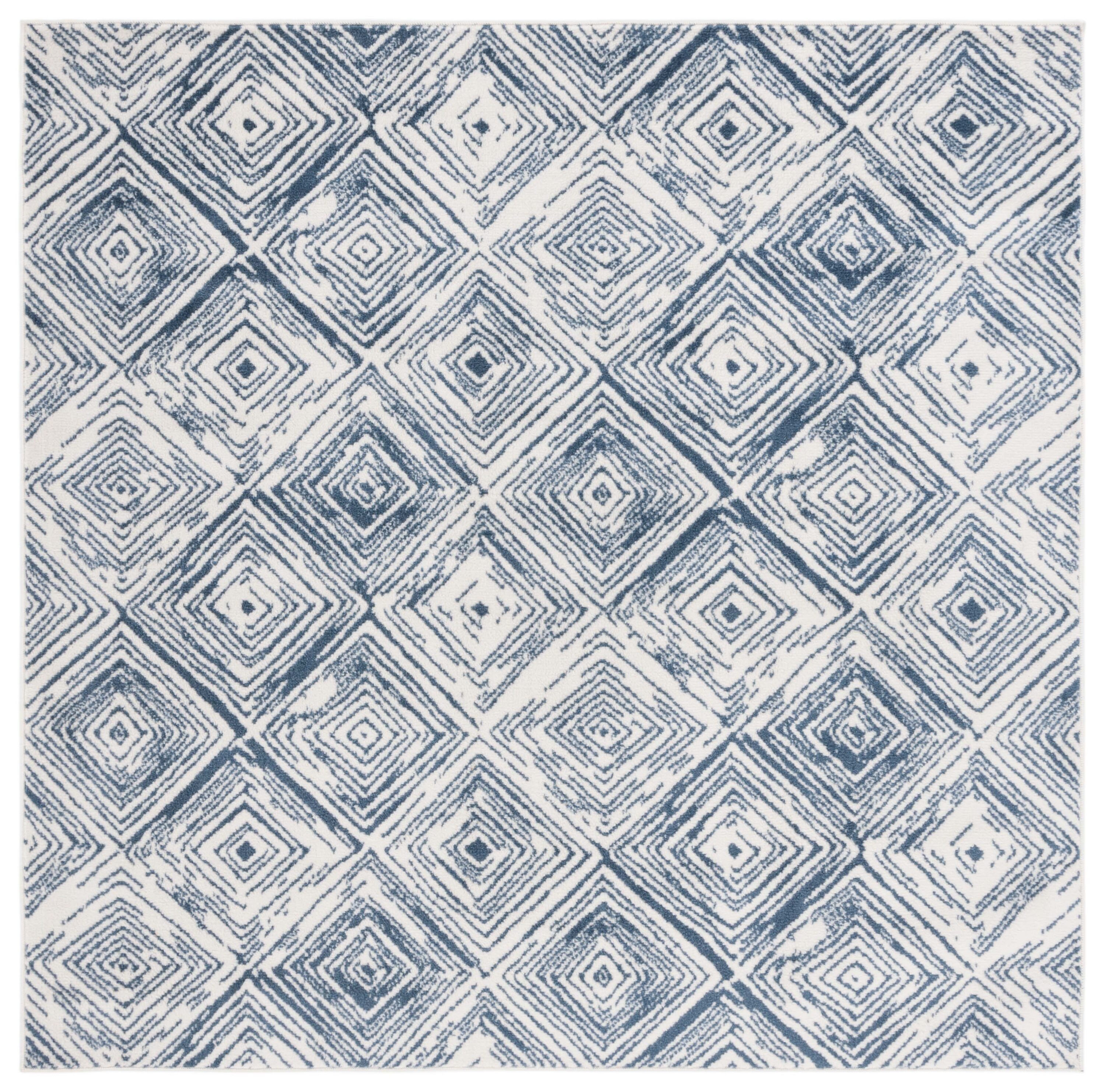 Pyramid 225A Ivory/Blue 7 X 7 Area Rug