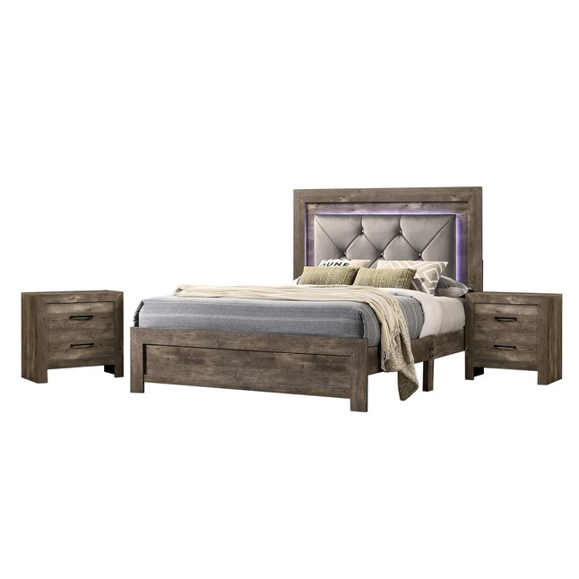 America Venson Natural King Bedroom Set, Natural Wood King Bedroom Set