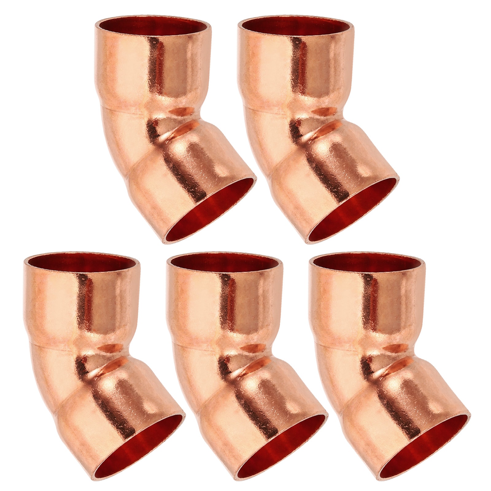 PATIKIL 7/8 Inch ID 1mm Thick Elbow Copper Fitting 5pcs 99.9 Percent ...