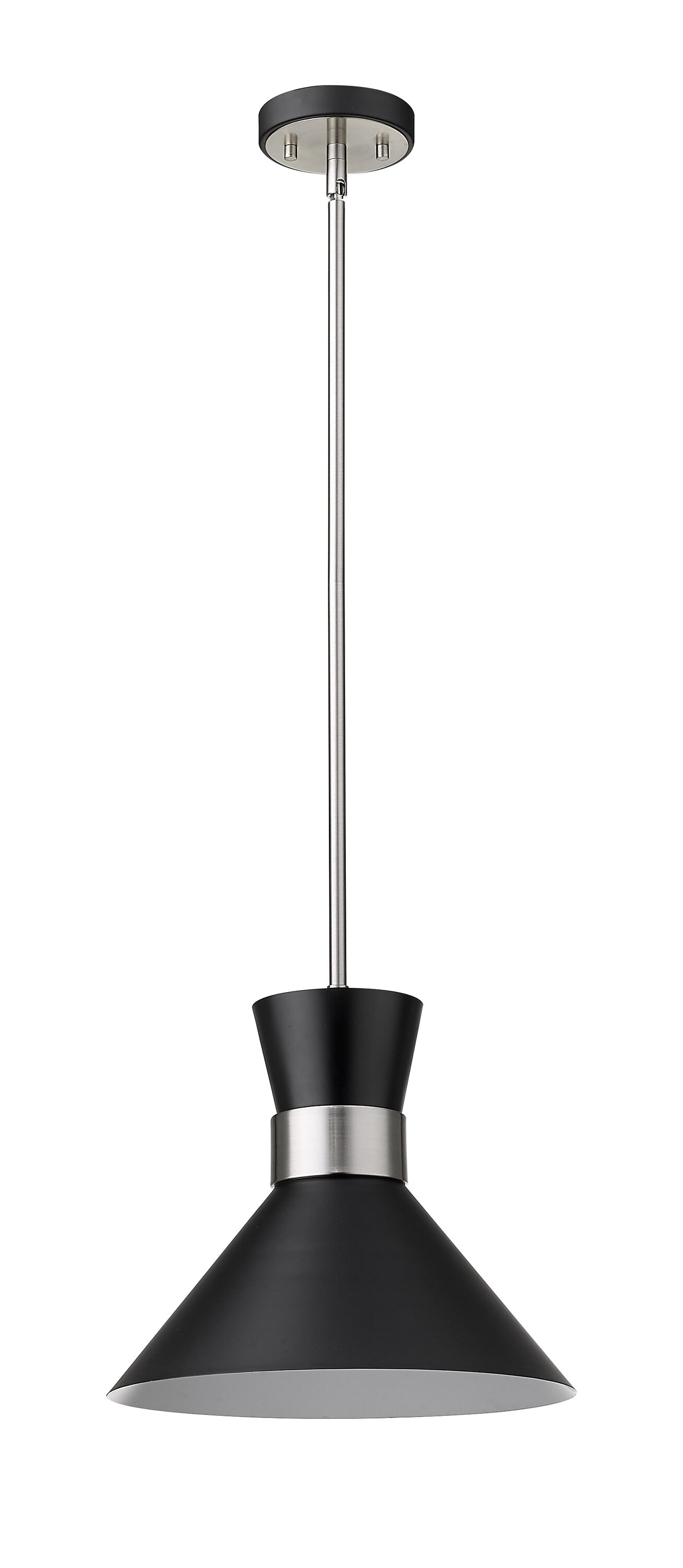 Soriano Matte Black Steel 13.25" Industrial Pendant Light