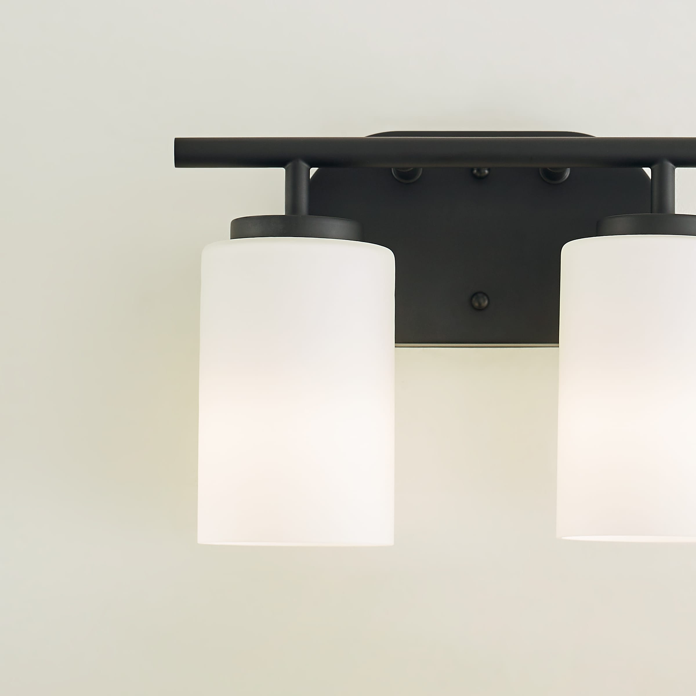 Midnight Black Bronze 2-Light Vanity Fixture with Opal Glass