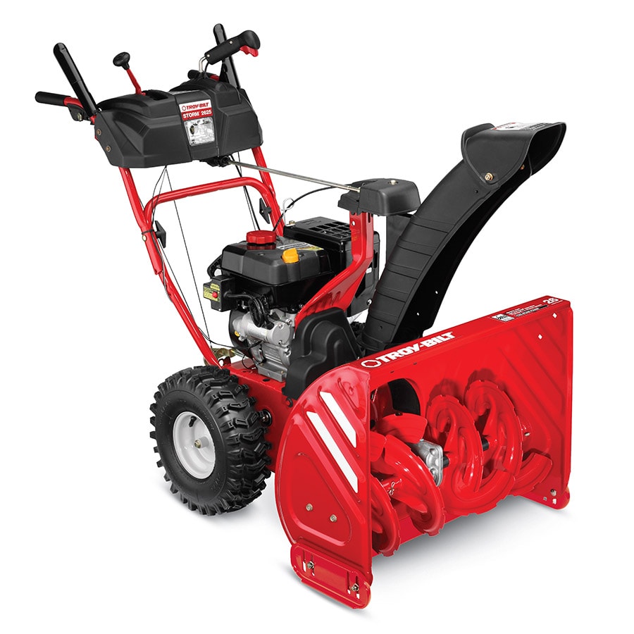 Troy-Bilt Storm 2625 26-in 243-cc Two-stage Self-propelled Gas Snow Blower  with Push-button Electric Start; Headlight(s) at