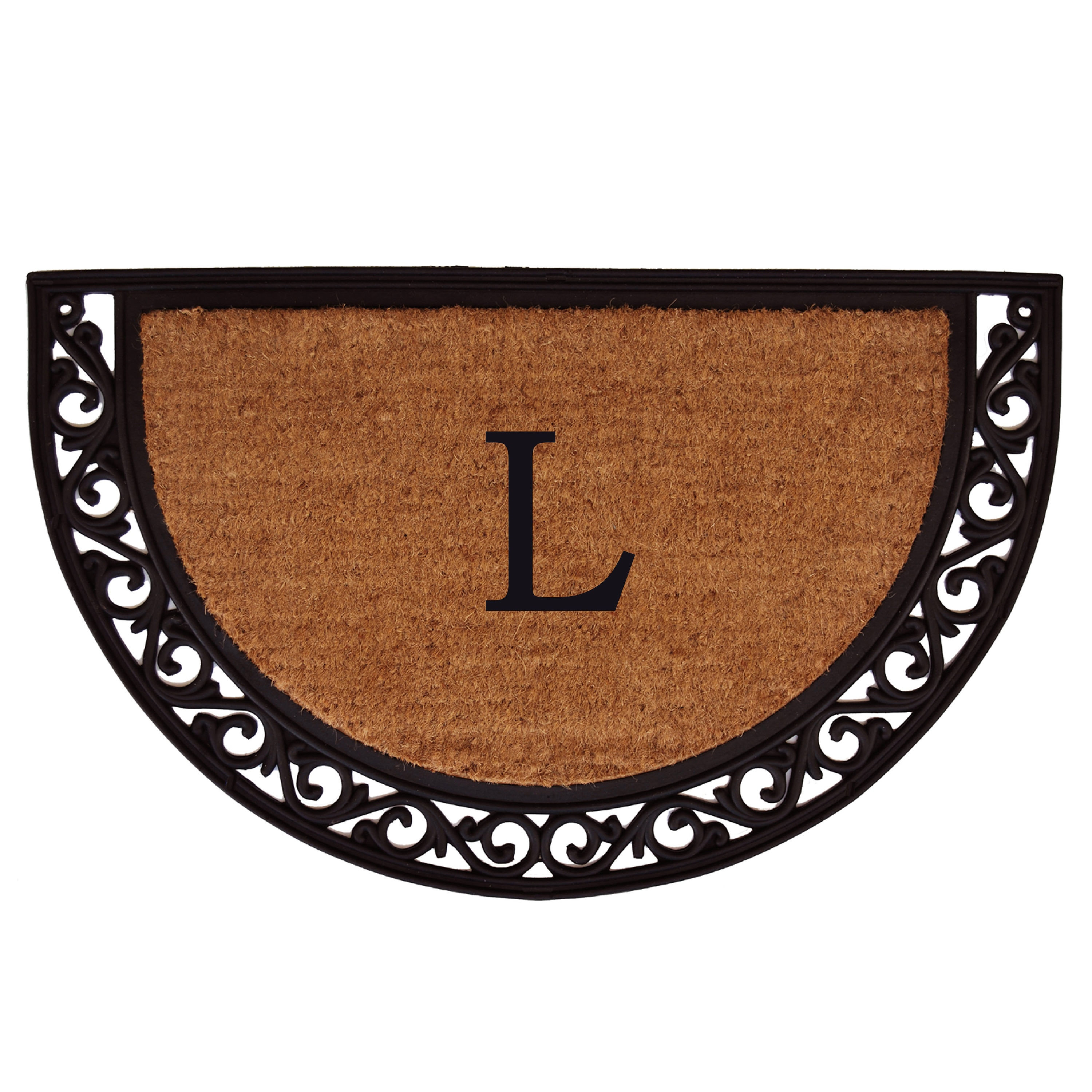 Callowaymills 100101830L Natural/Black Coir/Rubber Non-Slip Grip Indoor or outdoor Decorative Door Mat