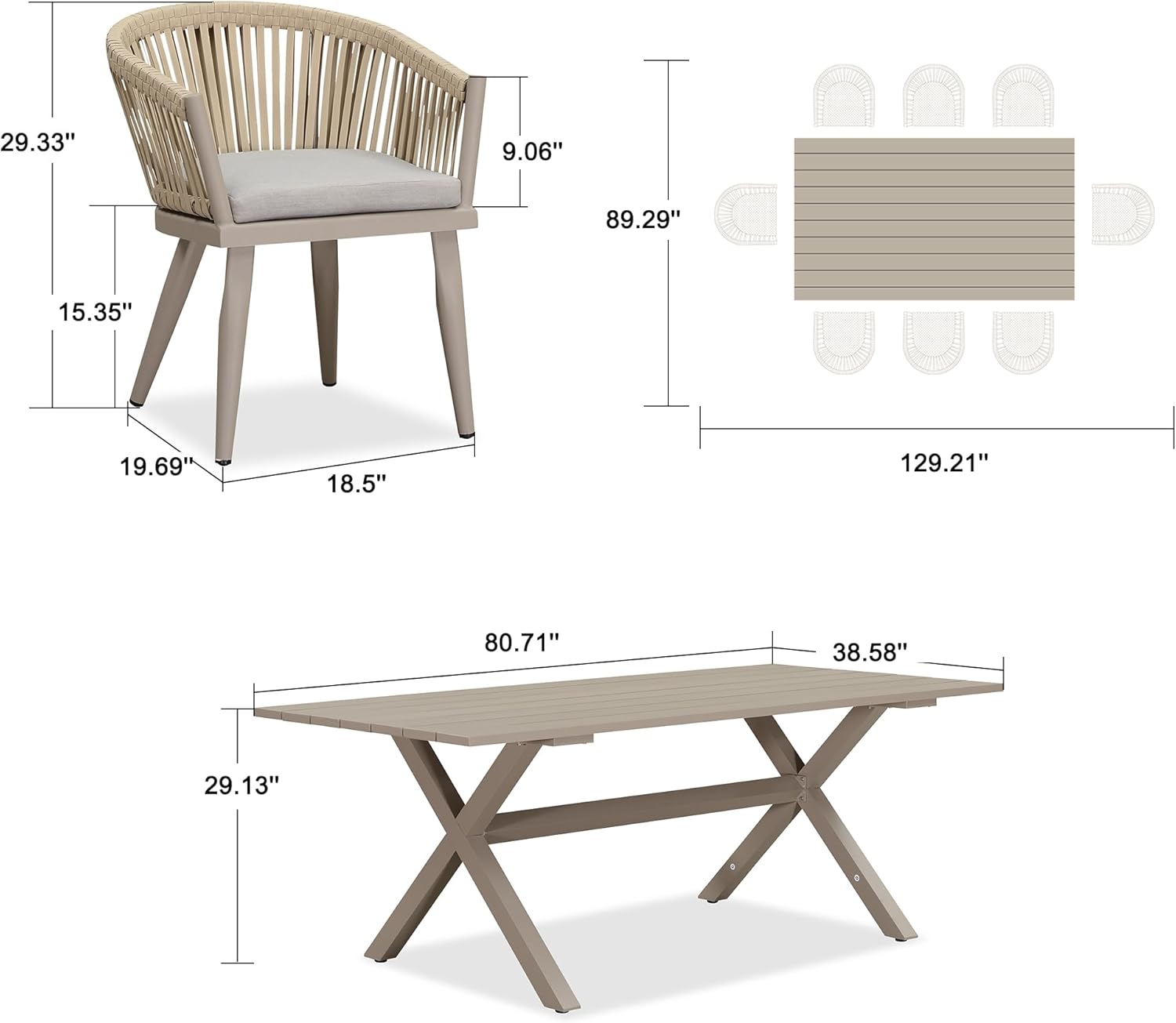 PURPLE LEAF LS03-OL09-205-CP Patio-Dining-Sets - View #8