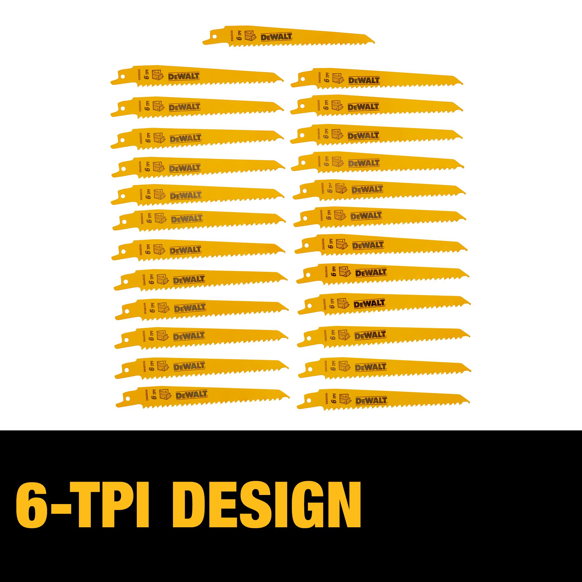 6 10-TPI RECIPROCATING SAW BLADE. FINE WOOD,40103 B&D, SAW.ZALL,NEW,USA,  10/LOT