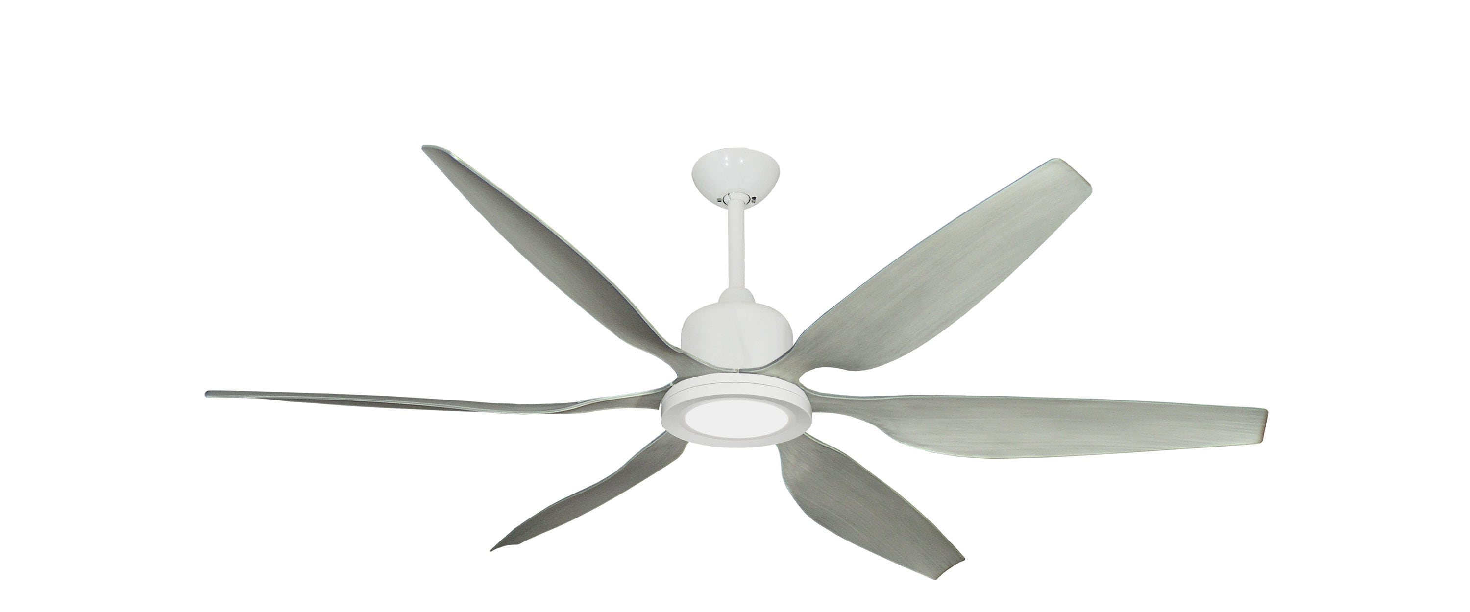 TroposAir 88258+88274+37103 Titan 66-in Outdoor Smart Pure White with Stone Blades Ceiling Fan With Light - Remote Included ( 6 -Blade )
