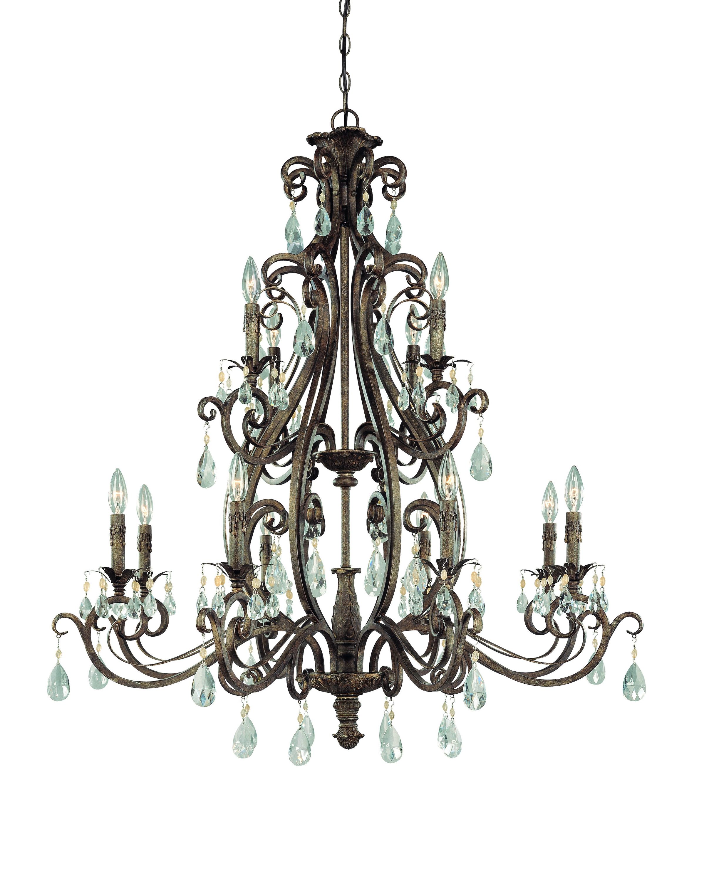 Craftmade 25612-FR Englewood 12-Light French Roast Traditional Dry rated Chandelier