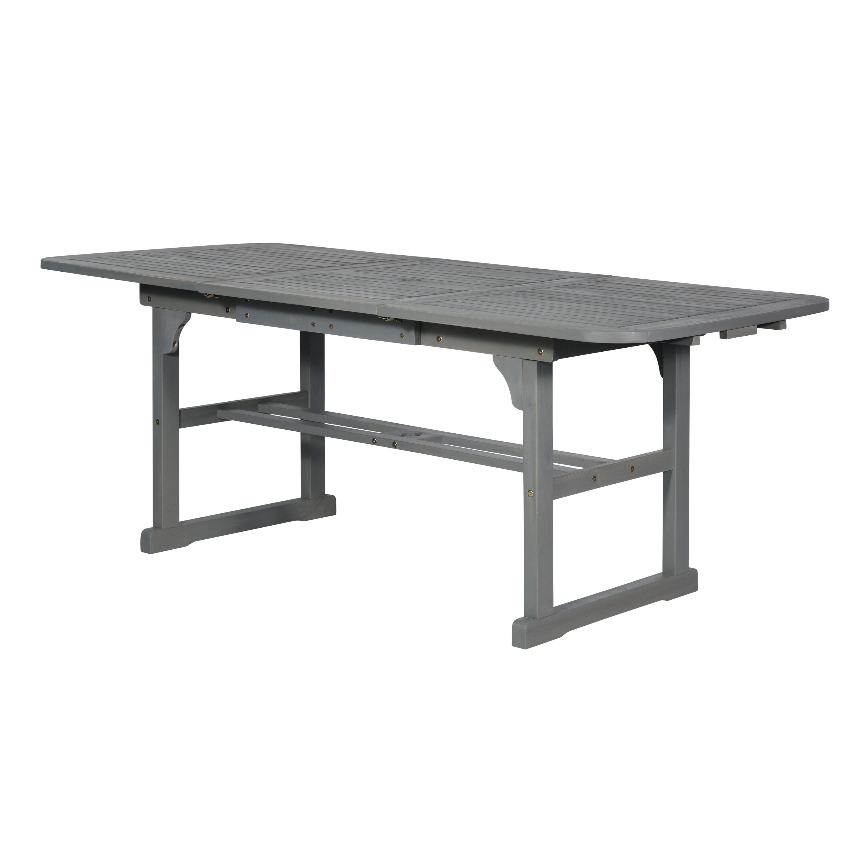 Walker Edison Rectangle Extendable Outdoor Dining Table 35-in W x 79-in ...