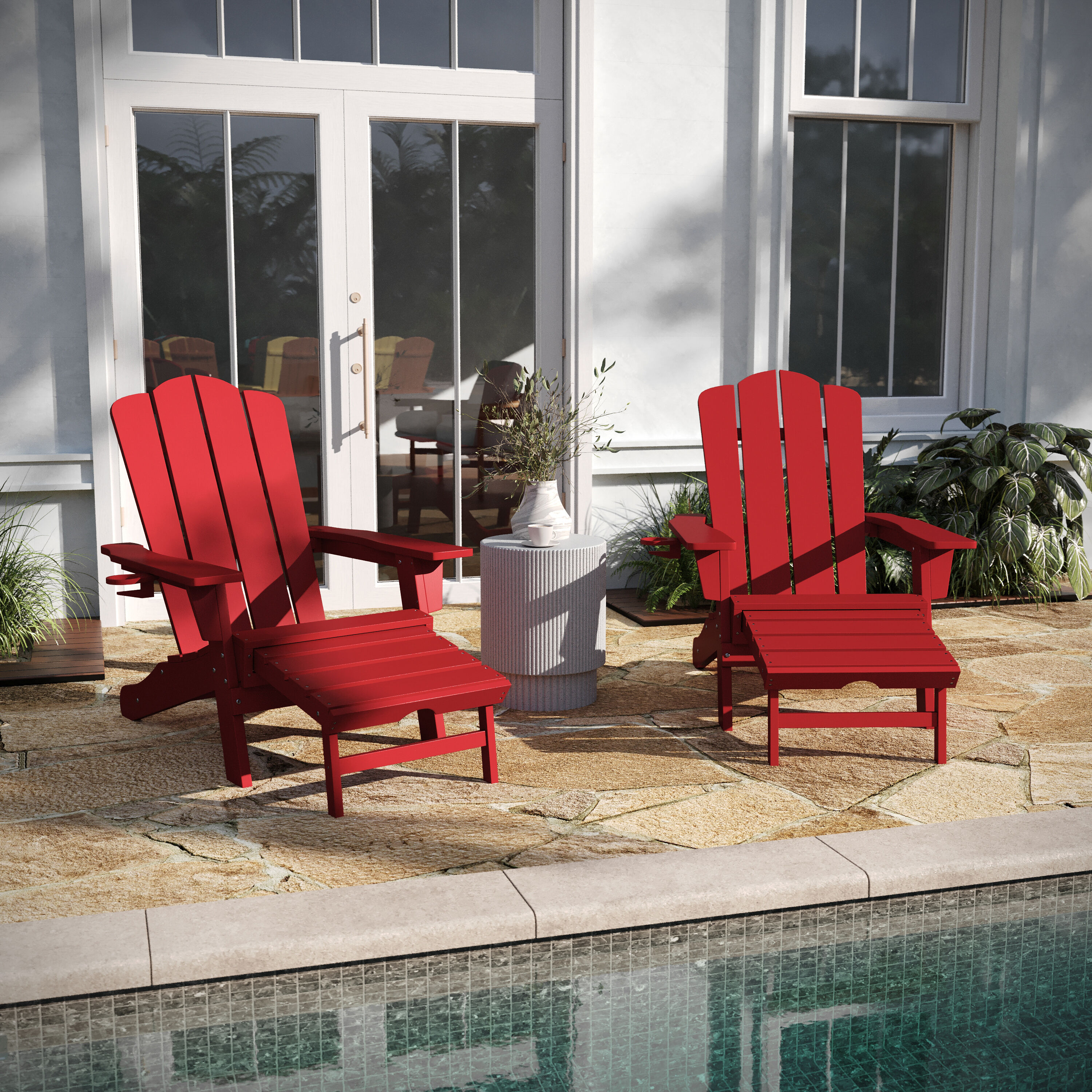 Red outdoor lounge online chair