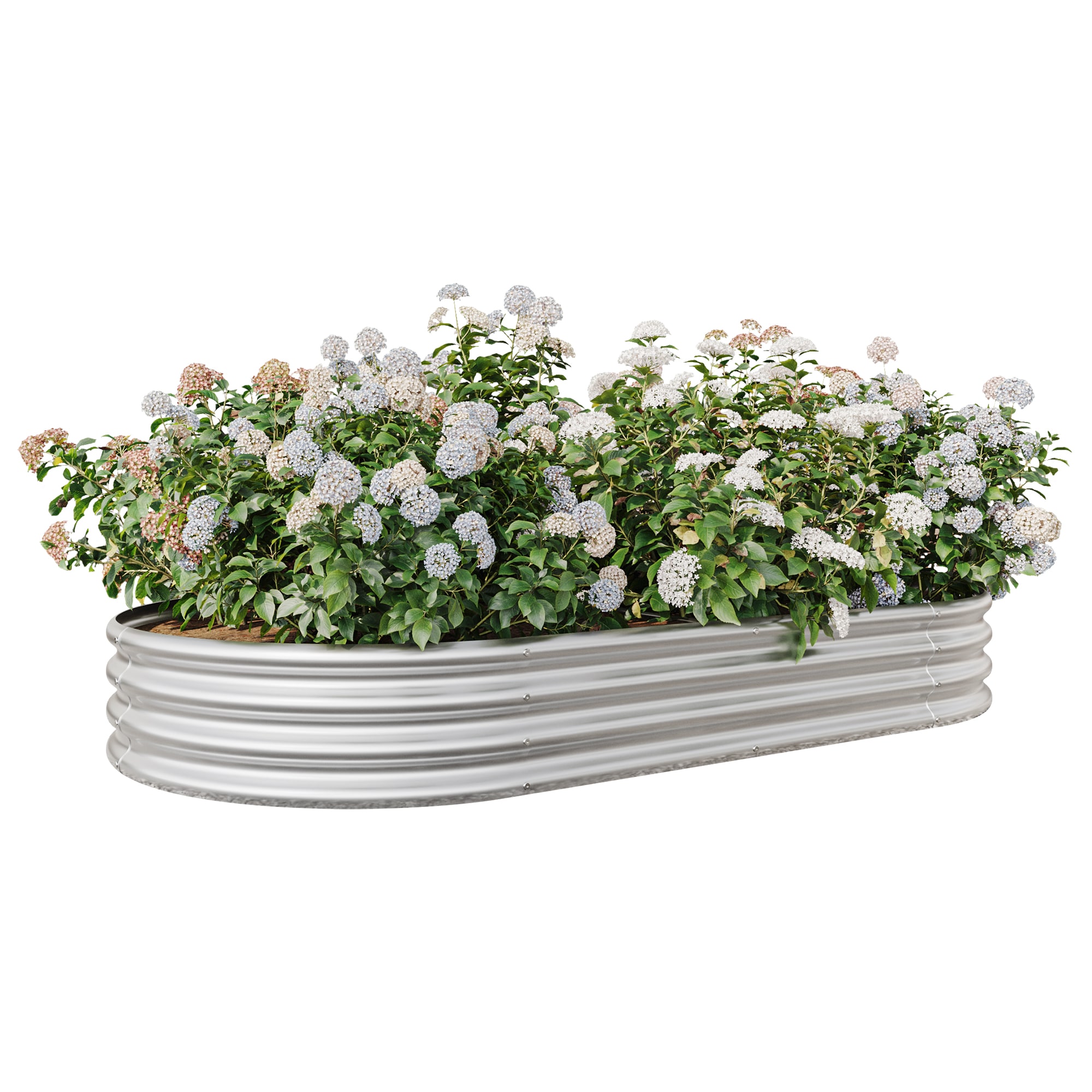 AHIOU HOME ZAAHG-102510GB 27-cu ft 44.68-in W x 88.98-in L x 11.42-in H Silver Galvanized Metal Raised Garden Bed