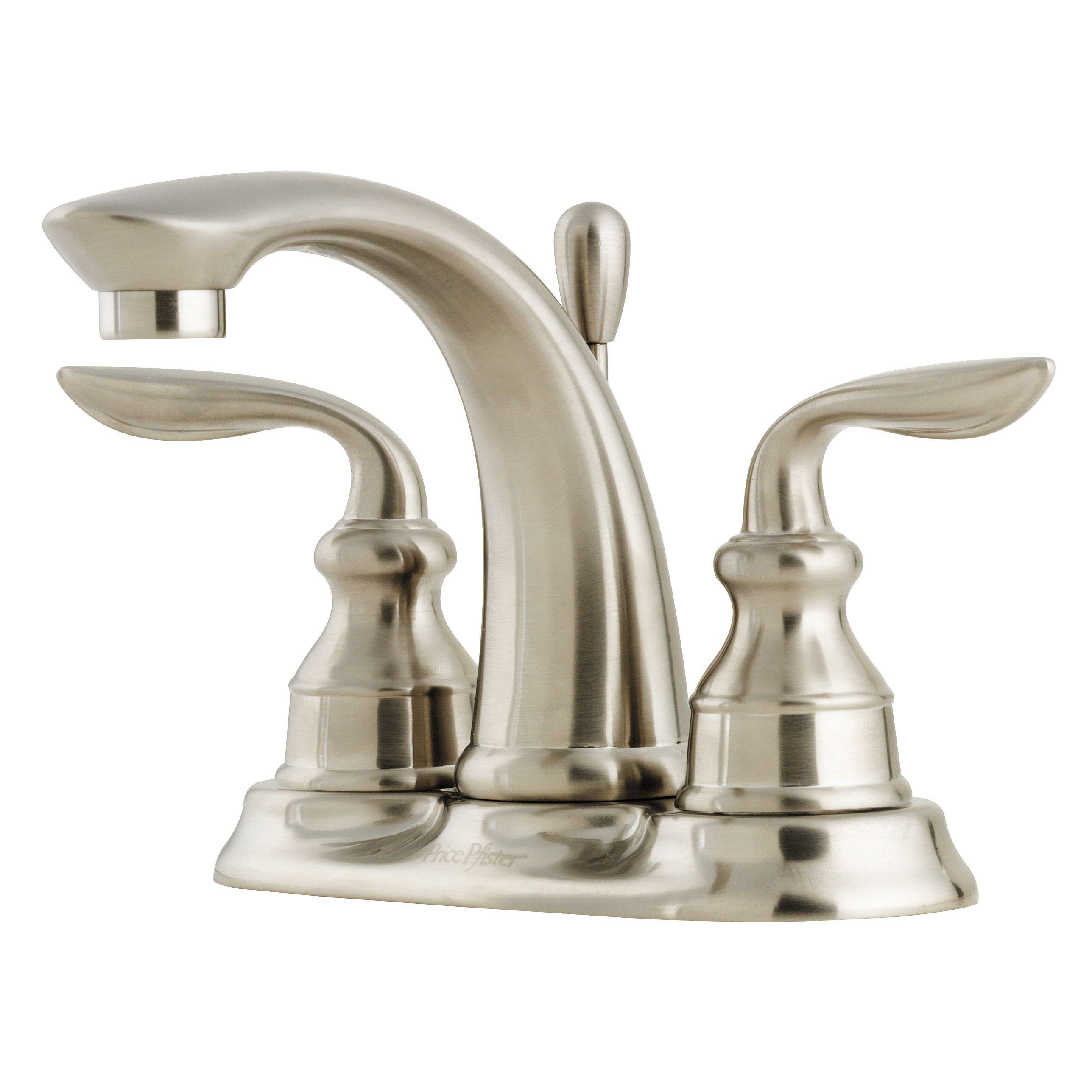 Pfister Avalon Brushed Nickel 4-in centerset 2-handle WaterSense