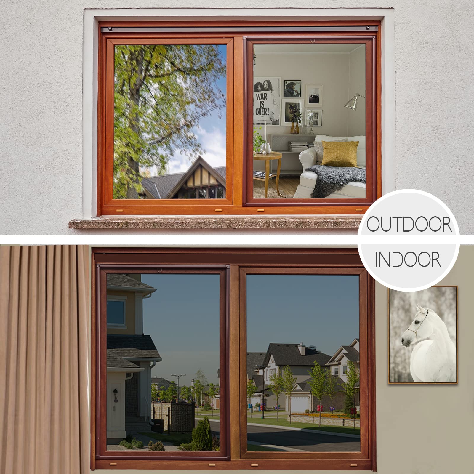 AKSCYZM One Way Privacy Window Film Reflective Heat Control UV Sun ...