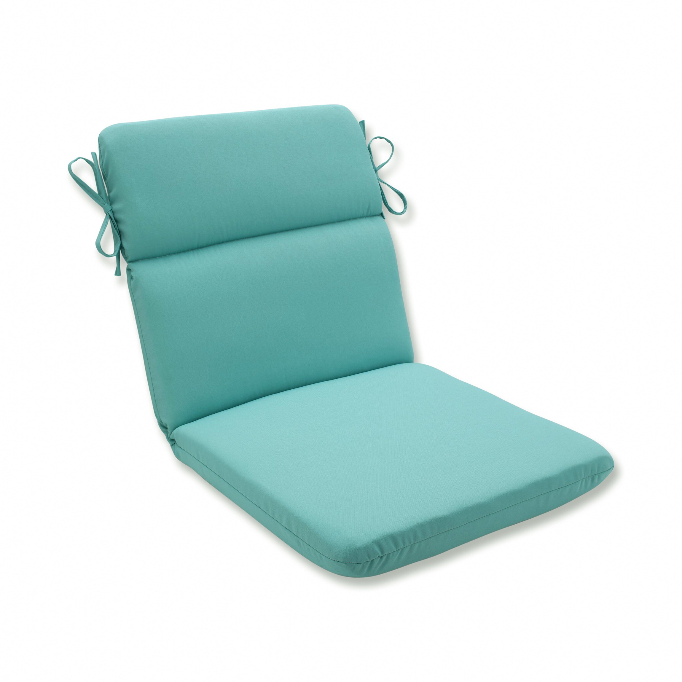 Pillow Perfect 641768 Sunburst Pool 40.5-in x 21-in Blue Patio Chair Cushion