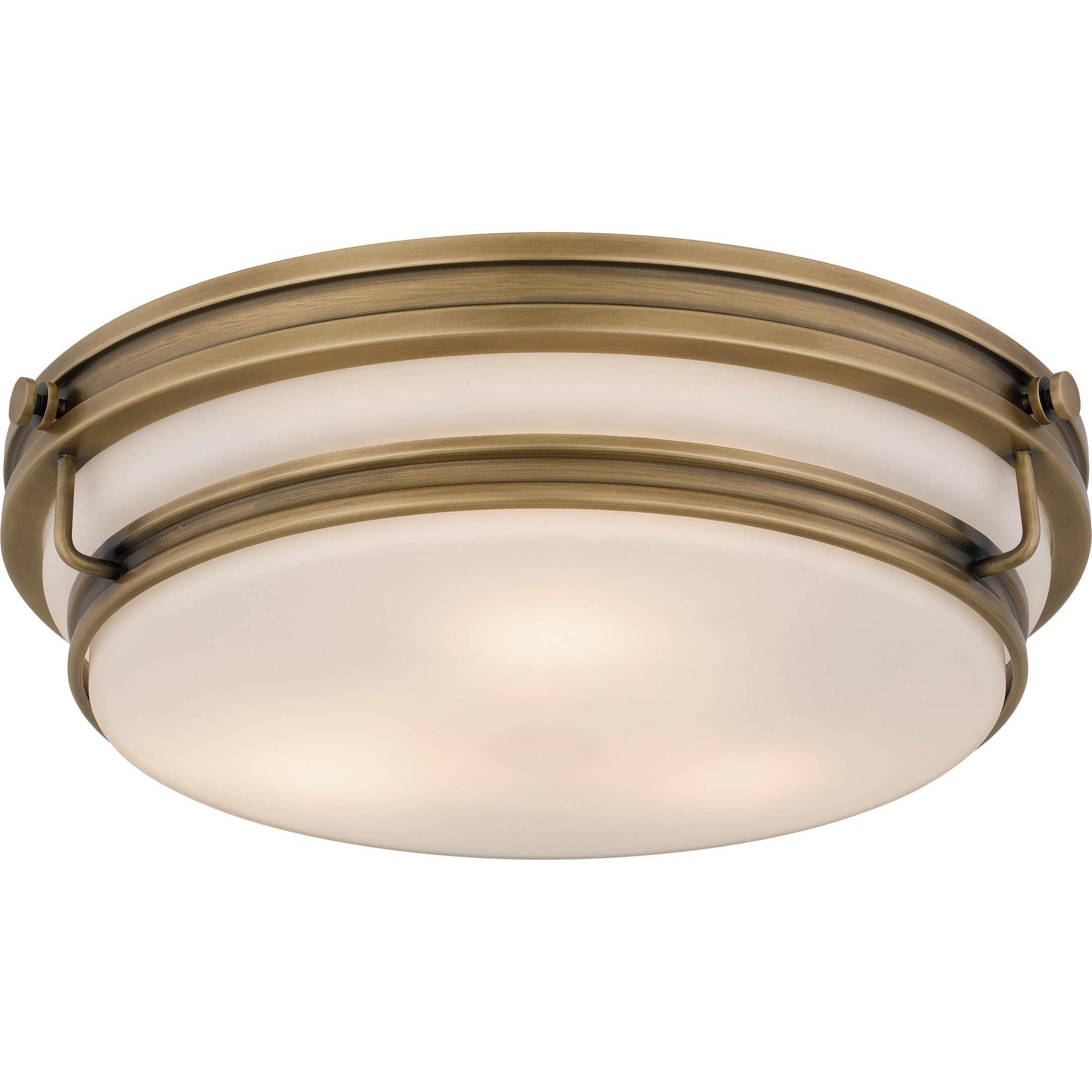 Quoizel QFL6776WS Grafton 3 -Light 16-in Brass Flush Mount Light