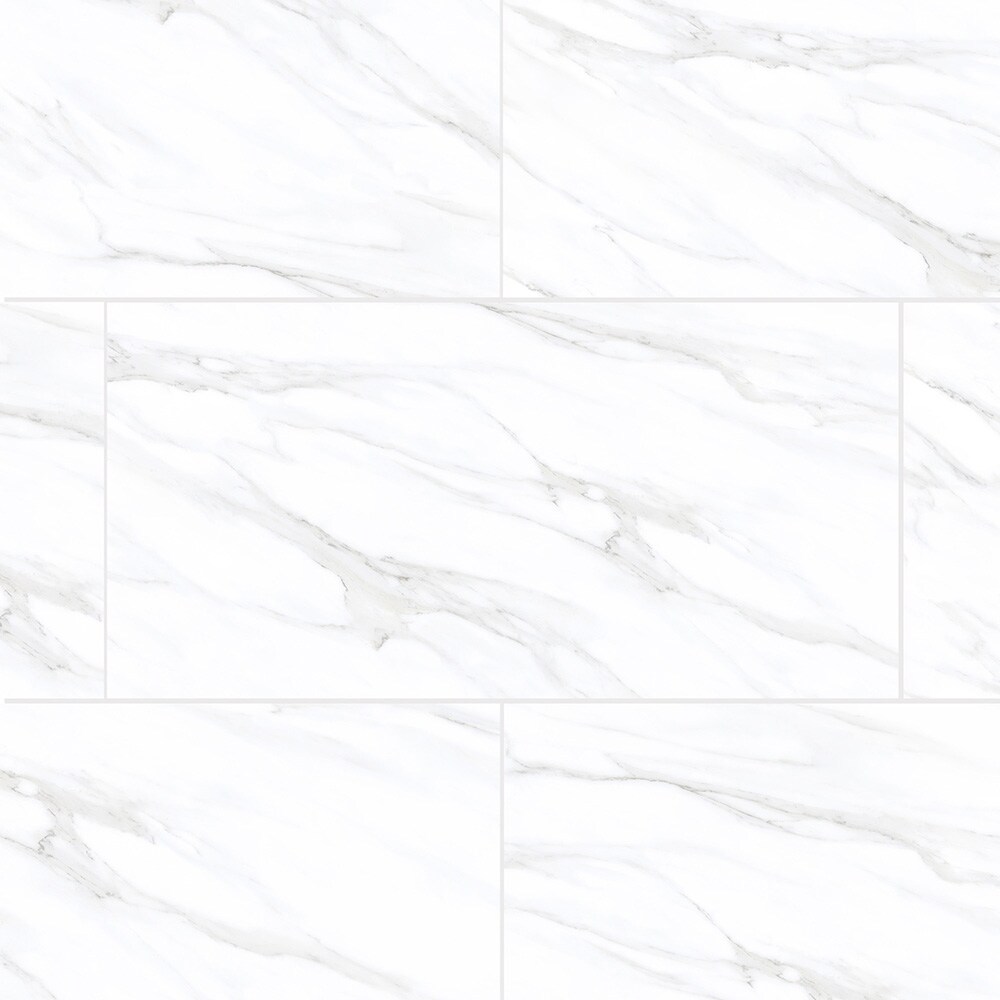 Cararra Charm 12-in x 24-in Polished Porcelain Marble Look Floor and Wall Tile (1.937-sq. ft/ Piece) | - Elida Ceramica LWSSMMCC1224P