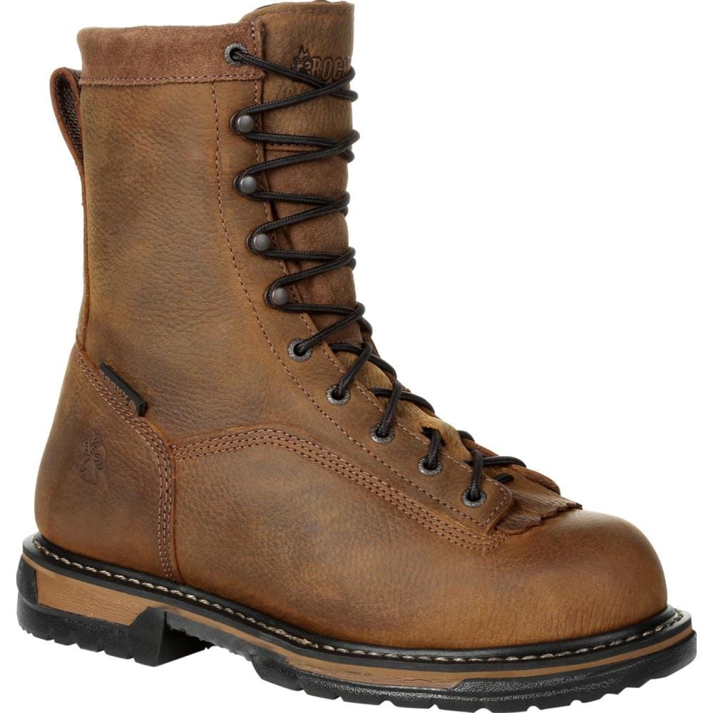 Rocky Mens Brown Waterproof Work Boots Size: 11.5 Wide in the Footwear ...