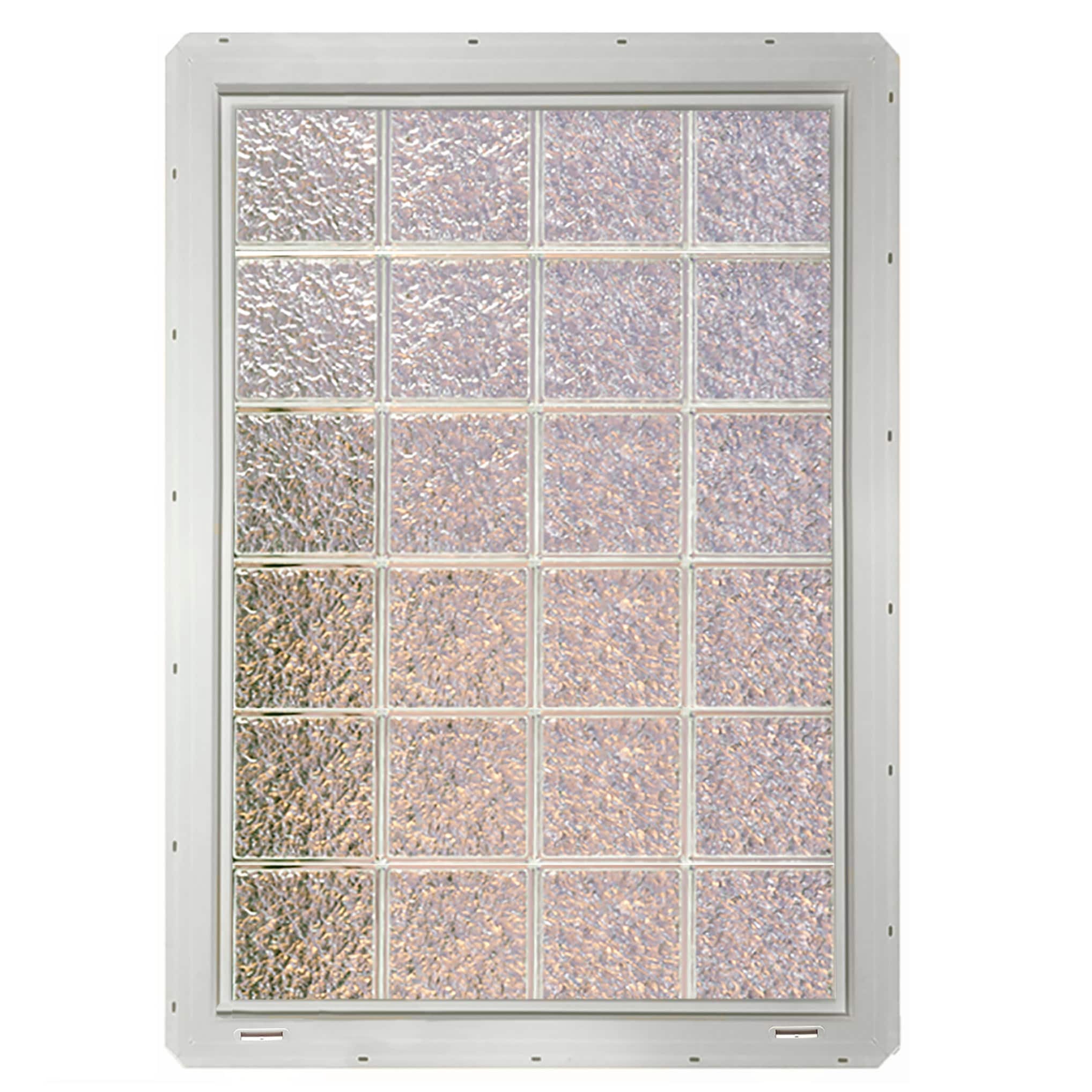 CrystaLok CL3248SISWH Ice Glass 31-3/4-in x 46-3/4-in Vinyl New construction Glass Block Window
