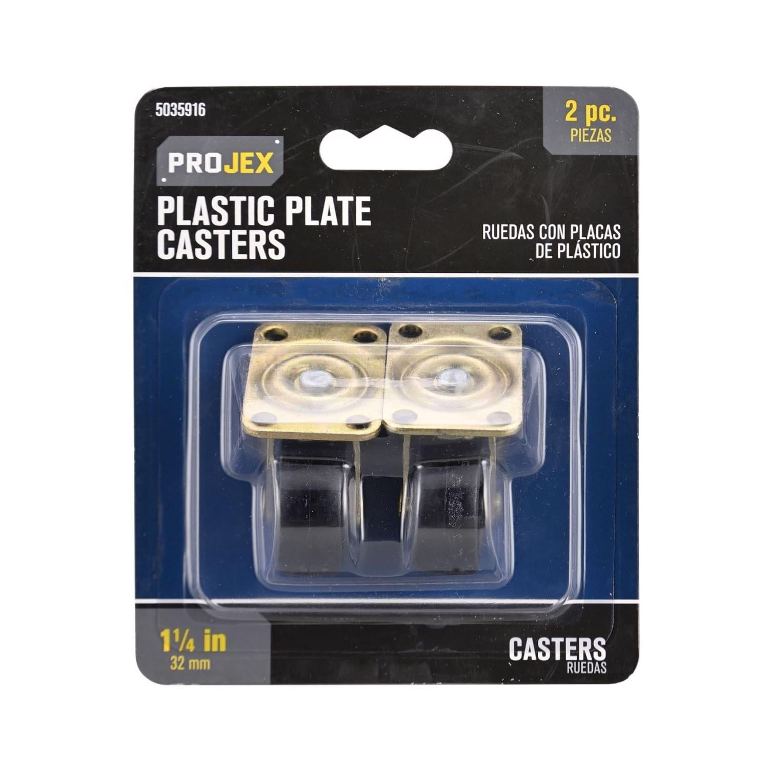 Projex  1 1/4 in. D Swivel Plastic Caster 40 lb 2 pk