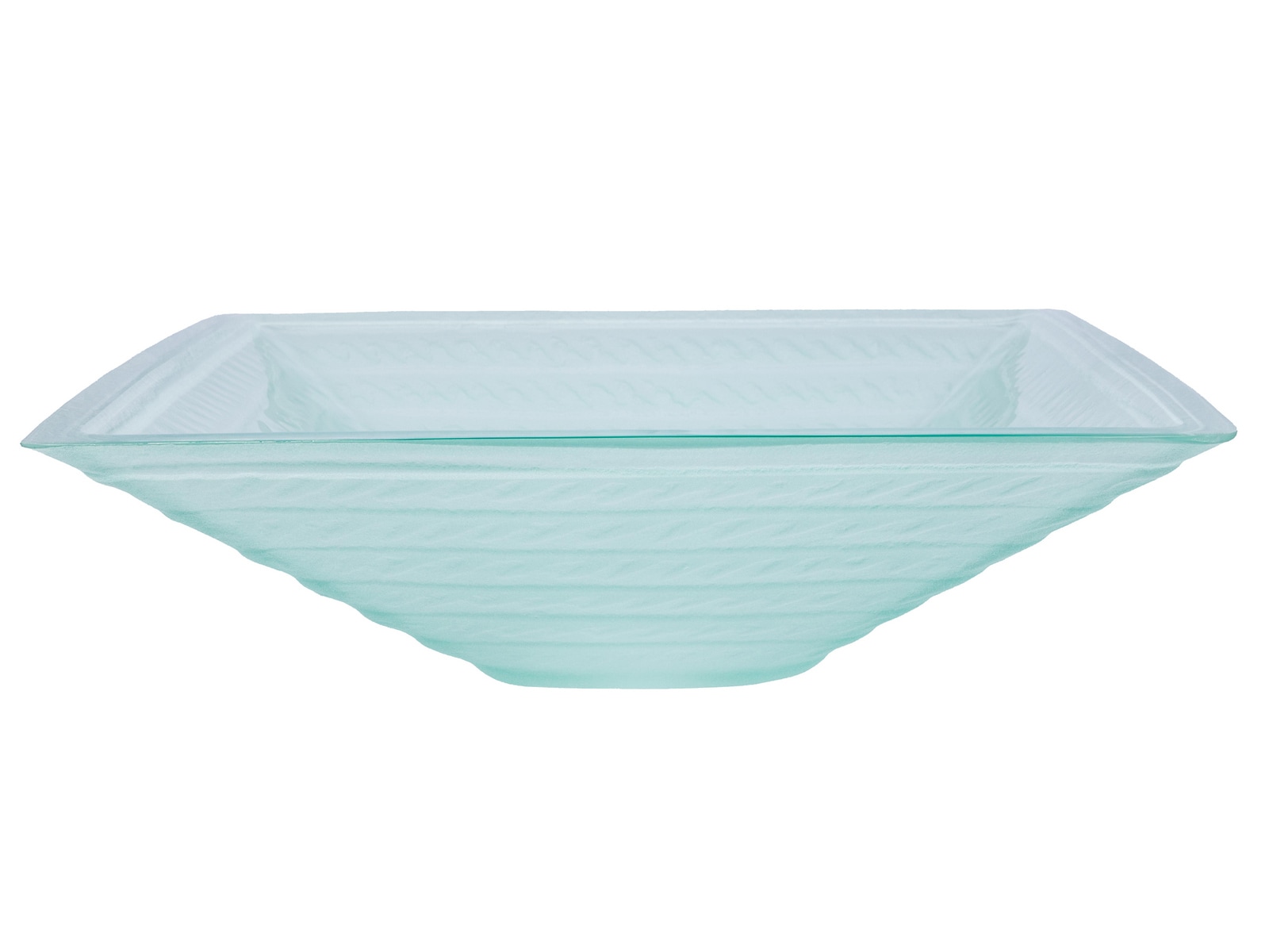 Clear Tempered Glass Square Above-Counter Vessel Sink