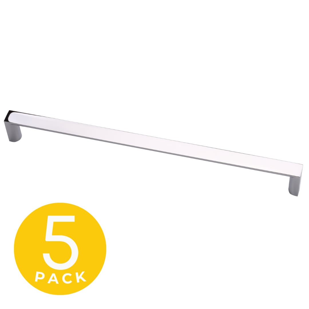 Sapphire SP-2042C-128-CP-5 Solar 5-in , 128mm Center to Center Polished Chrome Rectangular Bar For Use on Appliances Drawer Pulls 5 -Pack