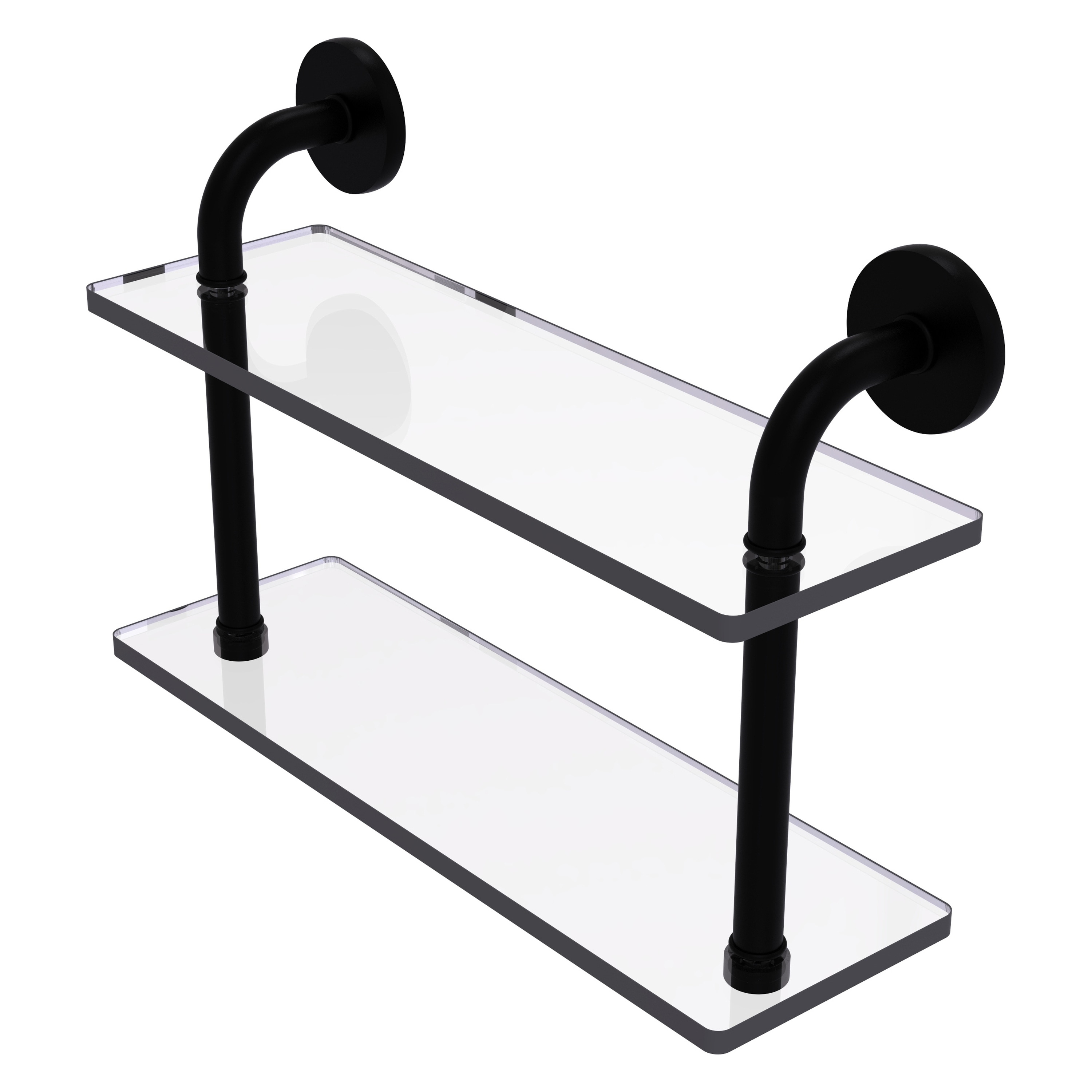 Allied Brass RM-2-16-BKM Remi Matte Black 2 -Tier Wall mount Bathroom Shelf ( 5-in x 11-in x 5-in )
