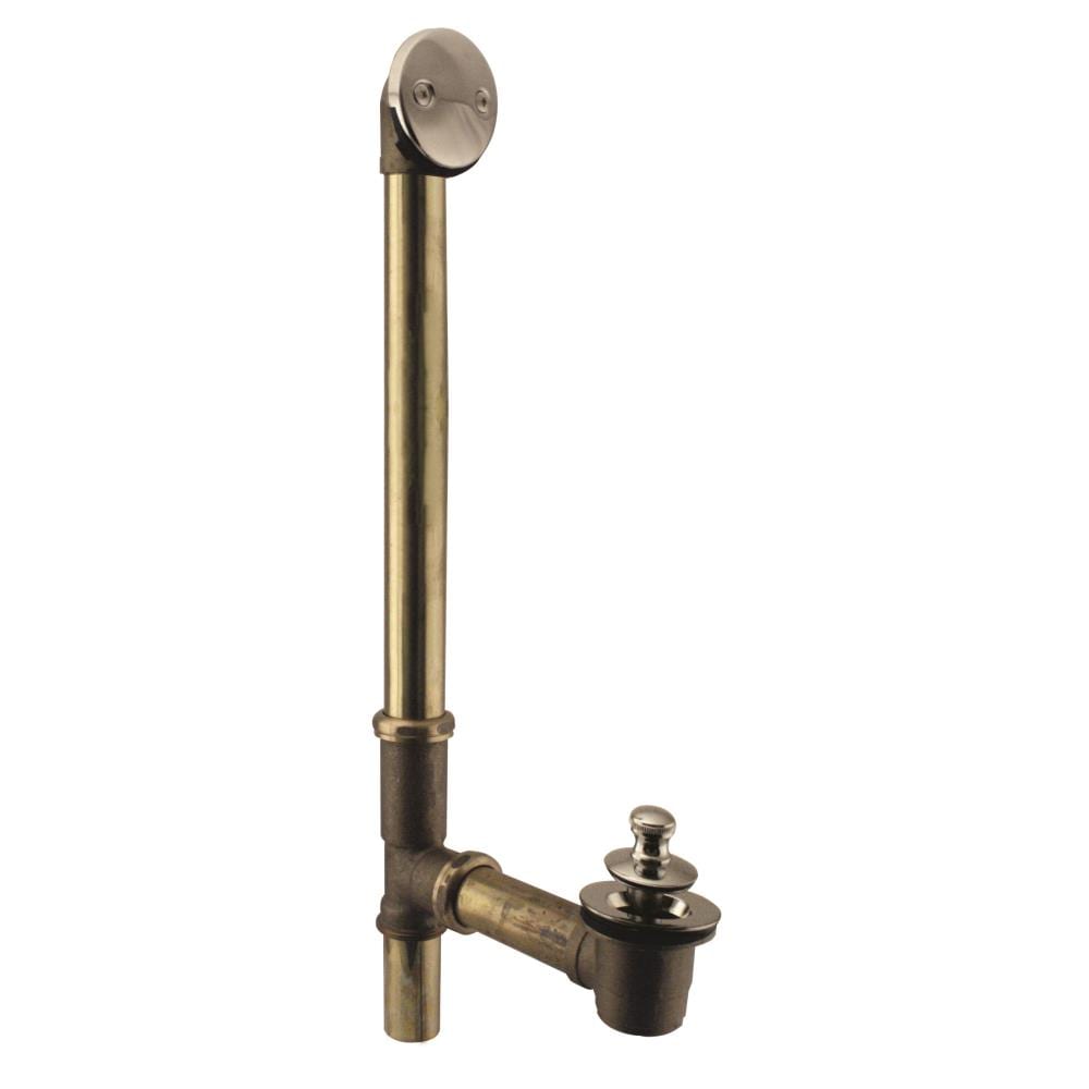 WESTBRASS D322-05 Bath Waste and Overflow Twist and Close- 22" Make-up,17 Ga. Tubing In Polished Nickel