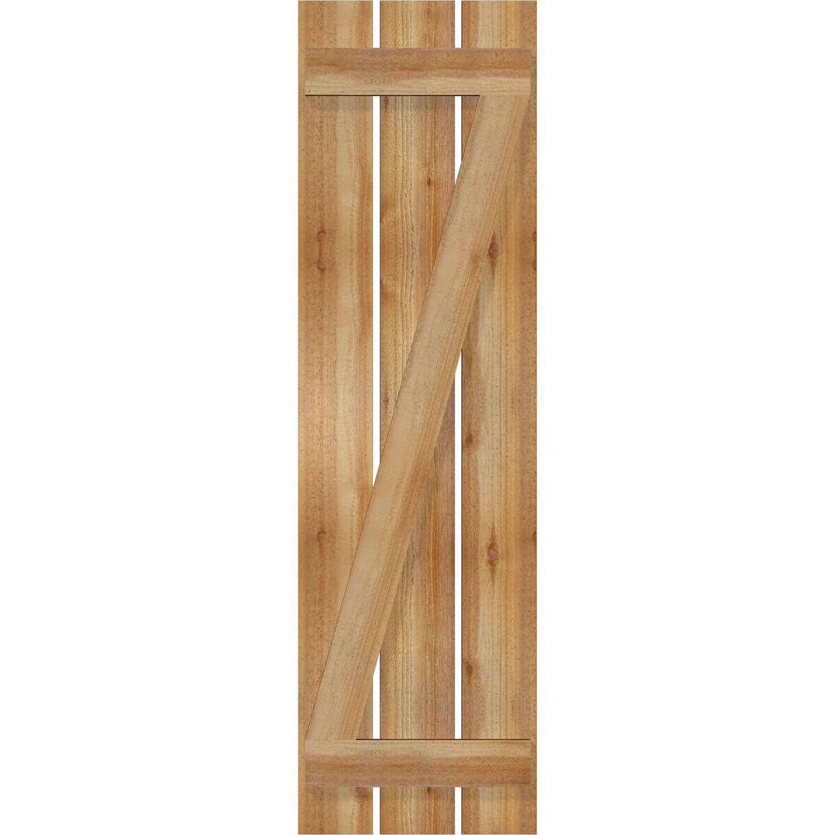 Ekena Millwork RBS06Z17X060RWR 17.125-in W x 60-in H Unfinished Paintable/Stainable Board and batten Spaced with z-bar Wood Exterior Shutters ( 2 -Pack )