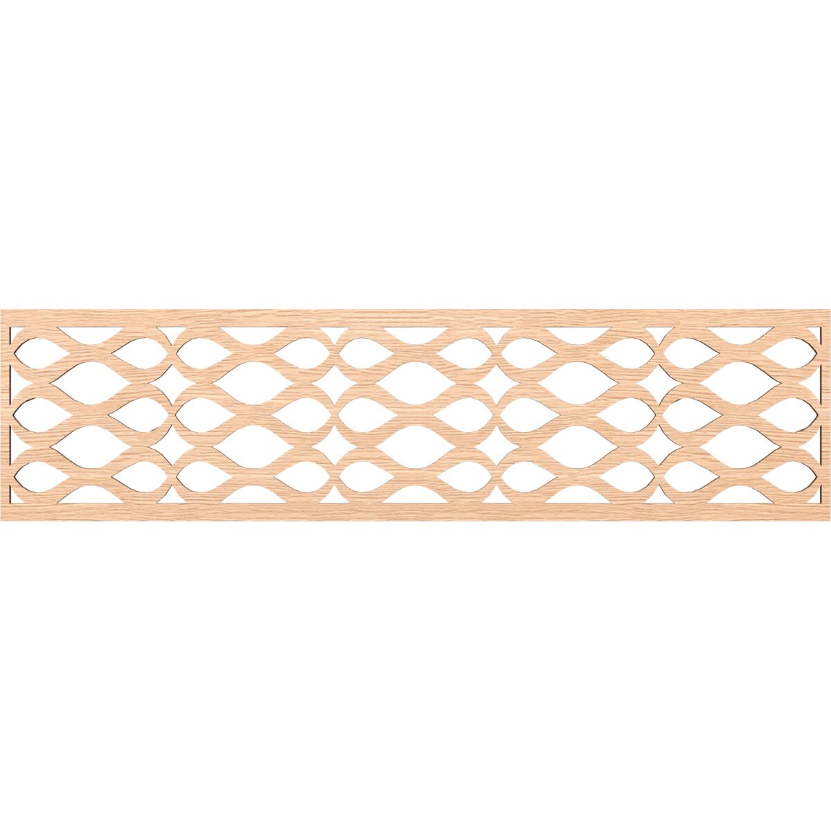 Ekena Millwork MLDB12X47SMRRO Somerset Fretwork Flat Trim 12-in x 3.92-ft Red Oak Brown Unfinished 2157591 Pierced Wall Panel Moulding