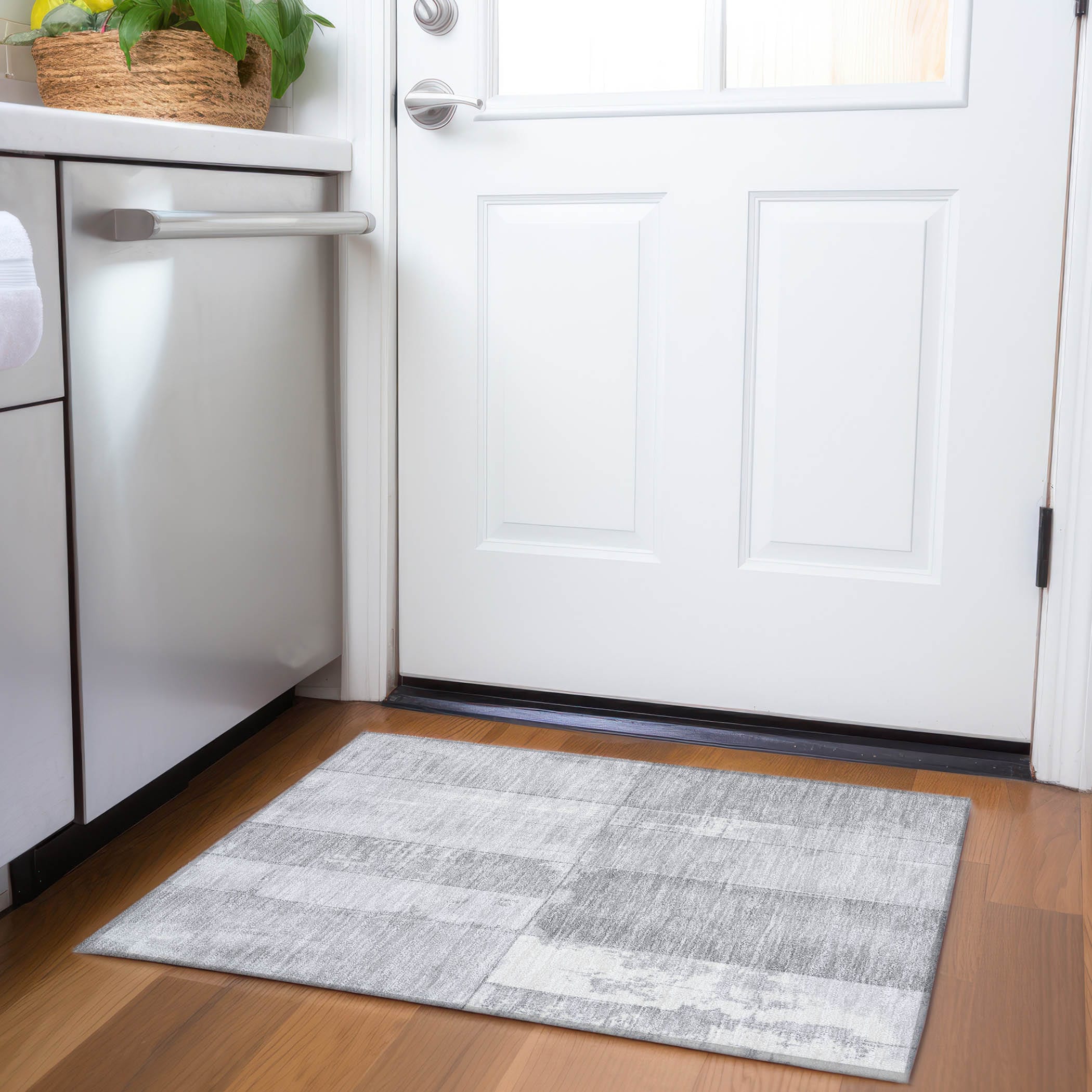 Addison Rugs ACN1877GY20X30 Chantille ACN1877GY 1 x 2 (ft) Loomed Gray Rectangular Indoor/Outdoor Machine washable Pet Friendly Area rug