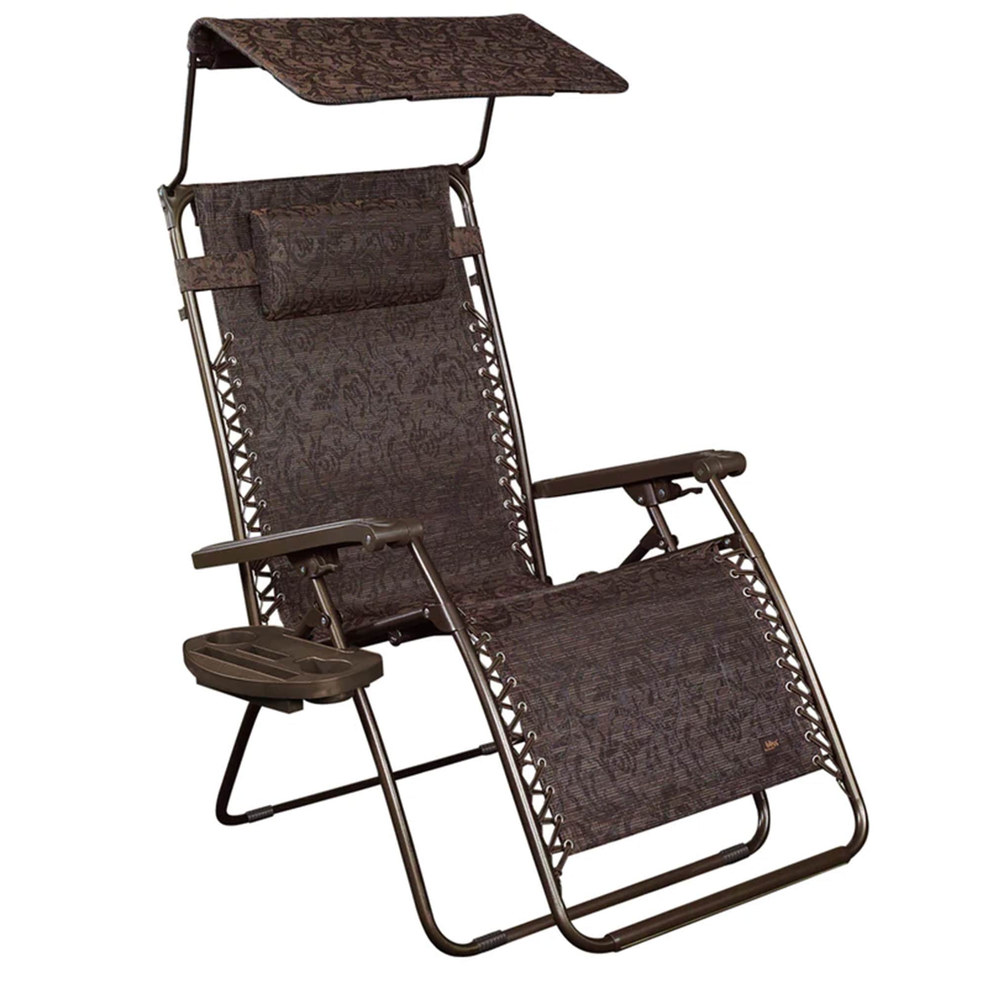 Bliss Hammocks  30 Inches Wide XL Zero Gravity Outdoor Lounge Chair w/ Canopy Brown