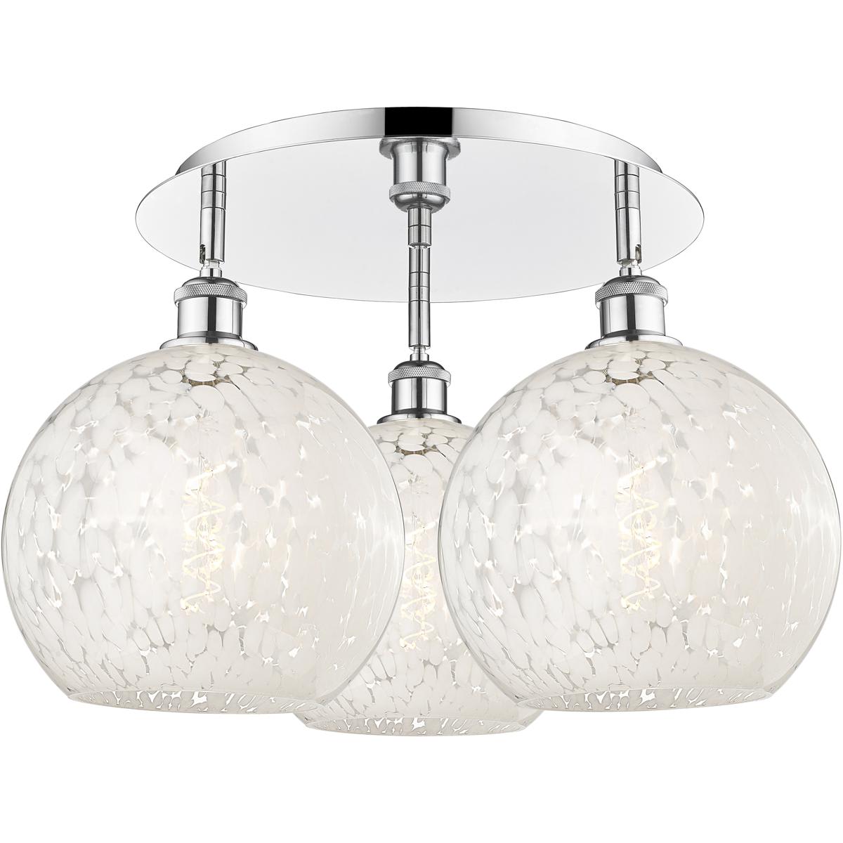 Innovations Lighting 2674182 516-3C-PC-G1216-10WM Ballston White Mouchette Flush Mount