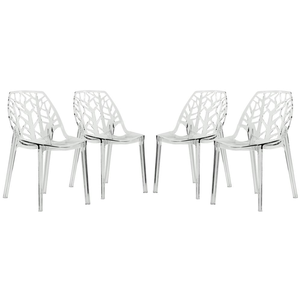 Leisuremod BG3143415 Cornelia Modern Spring CutOut Tree Design Stackable Dining Chair