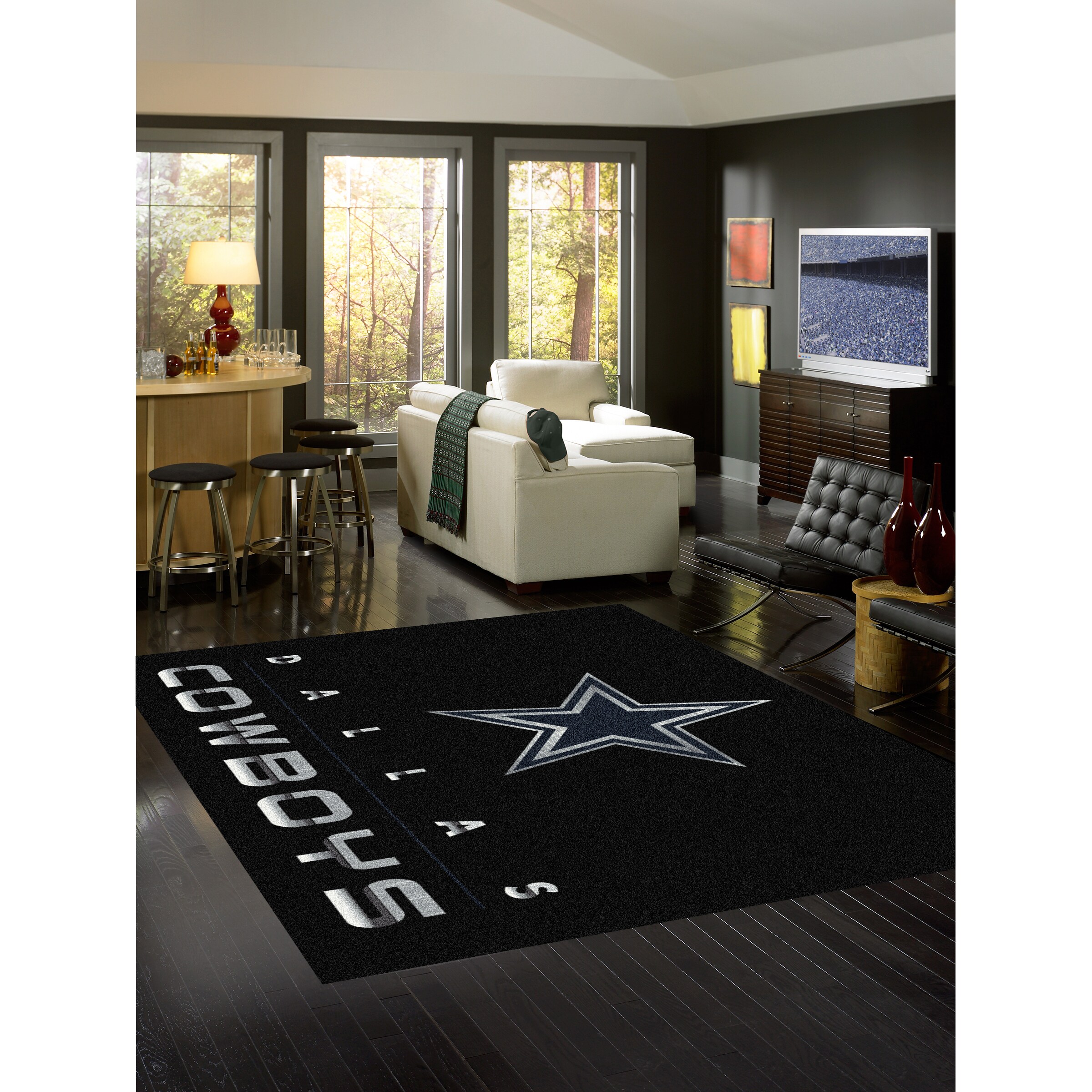 Imperial International Dallas Cowboys 8 x 11 Gray Area Rug - Officially Licensed NFL Rug - Made in USA - Fade Resistant - Waterproof - Easy to Clean -  IMP  531-5002