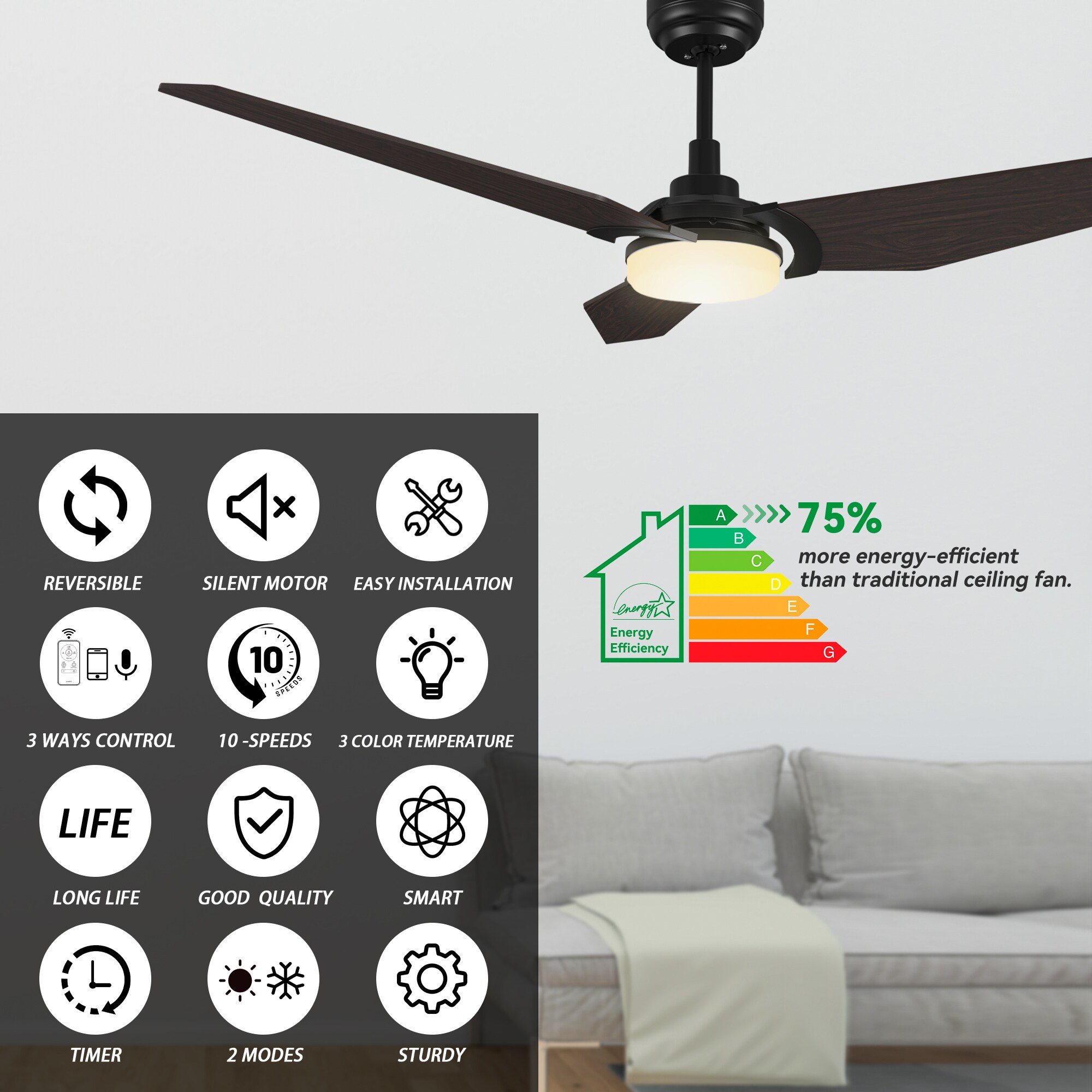 CARRO USA LS563B-L12-B5-1 Ceiling-Fans - View #4