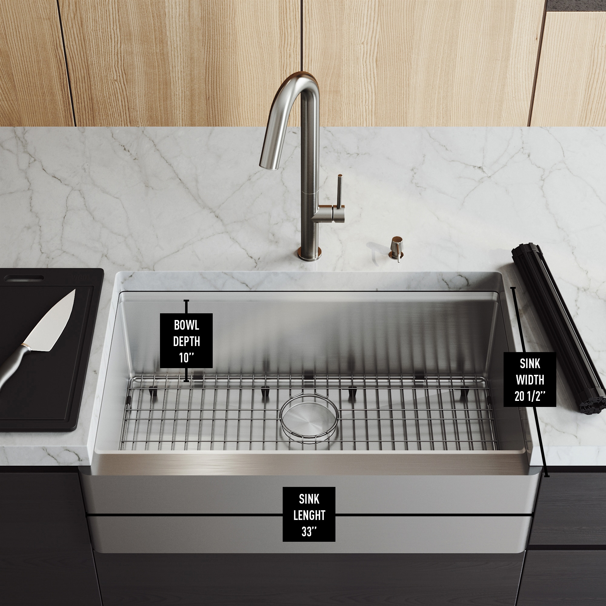 VIGO VGS3320FA Kitchen-Sinks - View #8