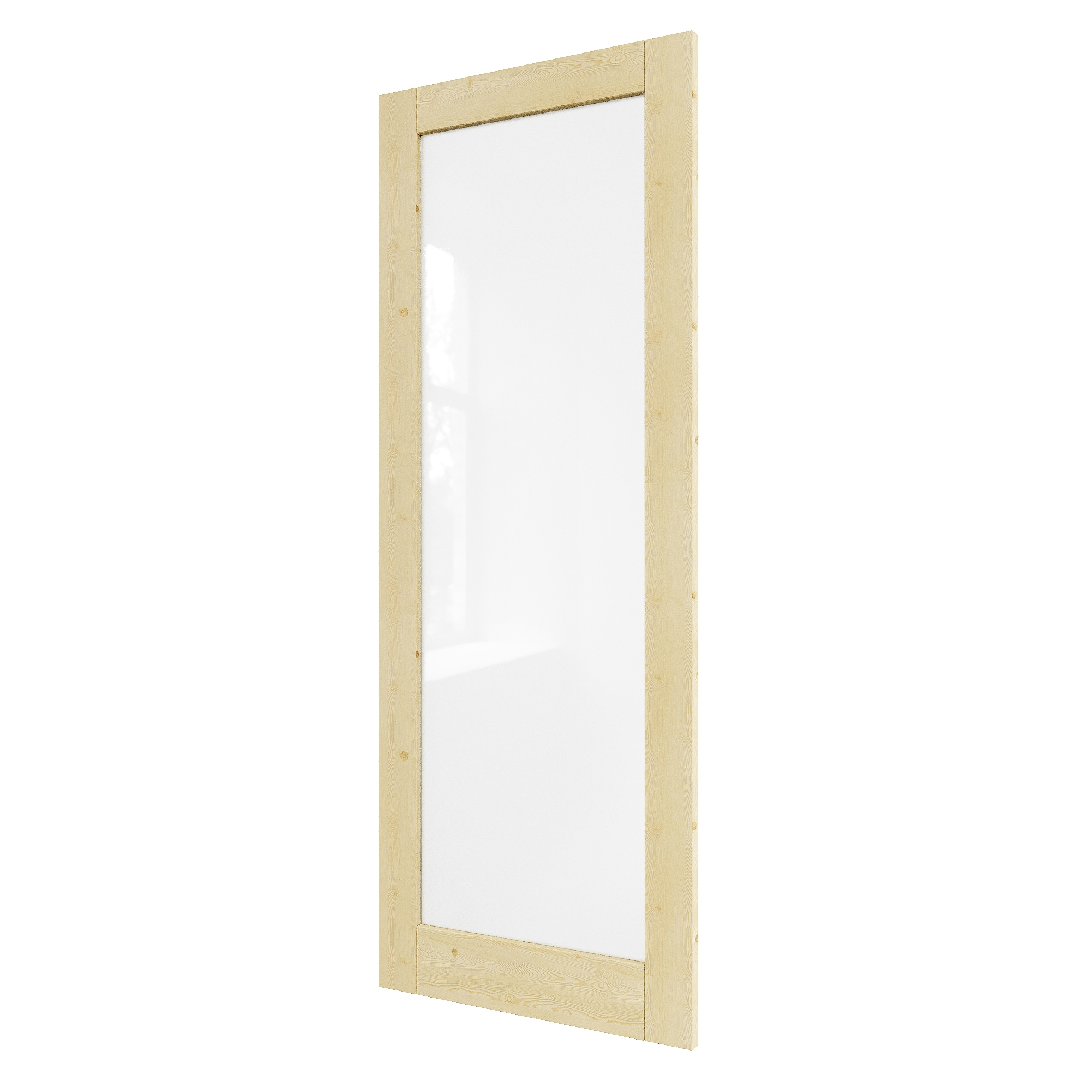 JUJUBON IN-SLABFM-SMYG-24R Traditional  24-in x 80-in Natural 1-panel Frosted glass Textured Solid core Unfinished Pine Wood Slab Door