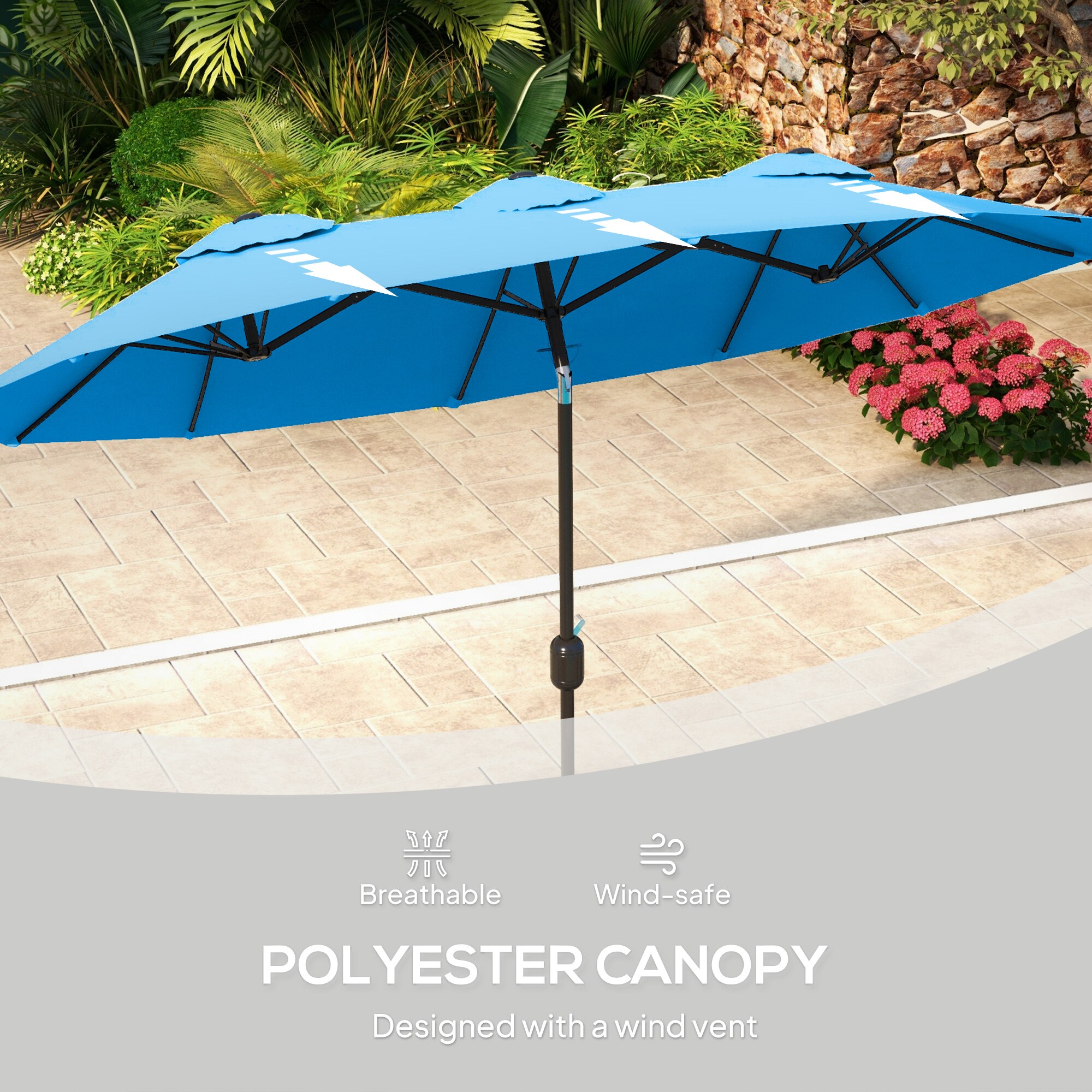 Outsunny 84D-217V00BU Umbrellas-2 - View #9