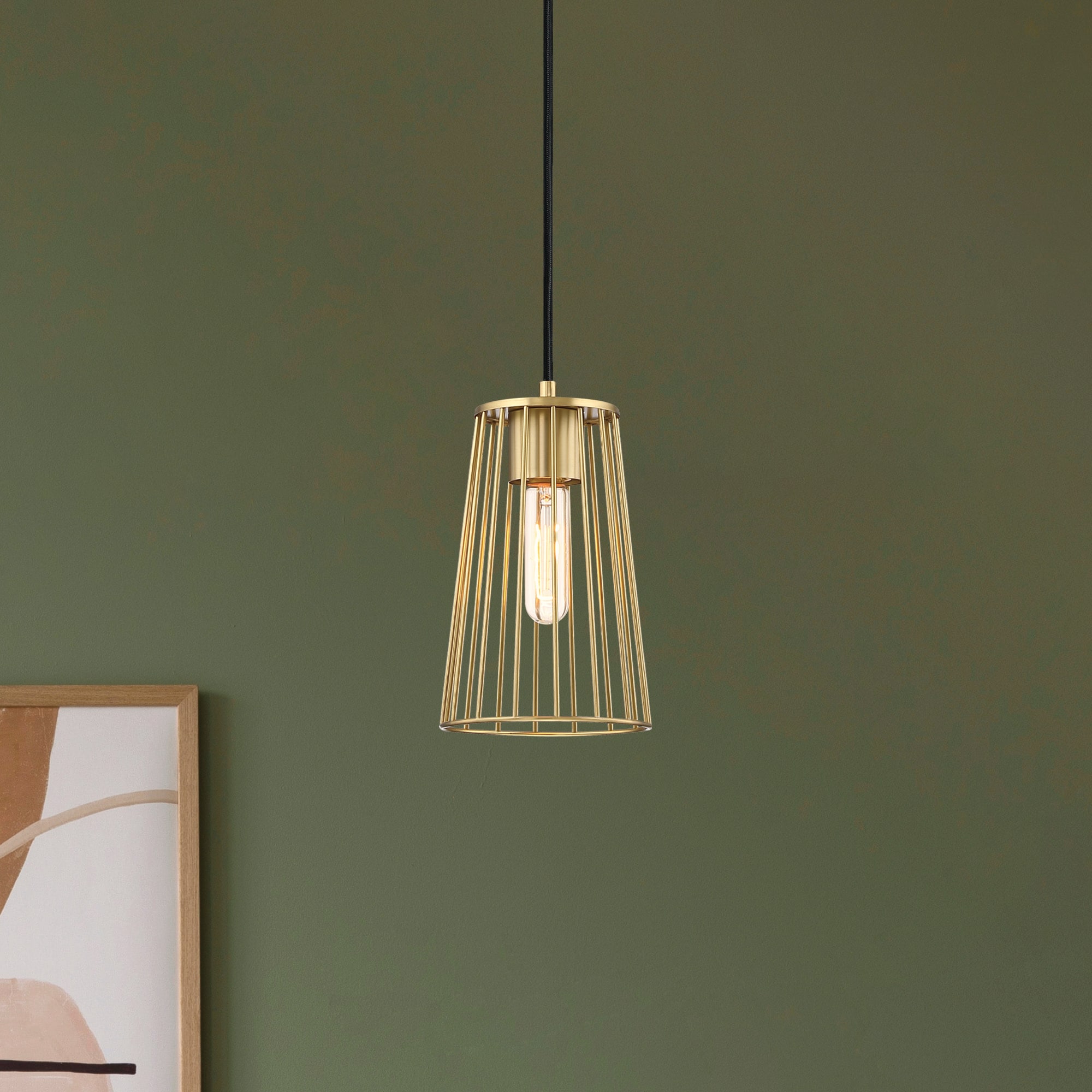 Designers Fountain D328M-6PA-BG Liana Brushed Gold Traditional Cone Mini Hanging Pendant light