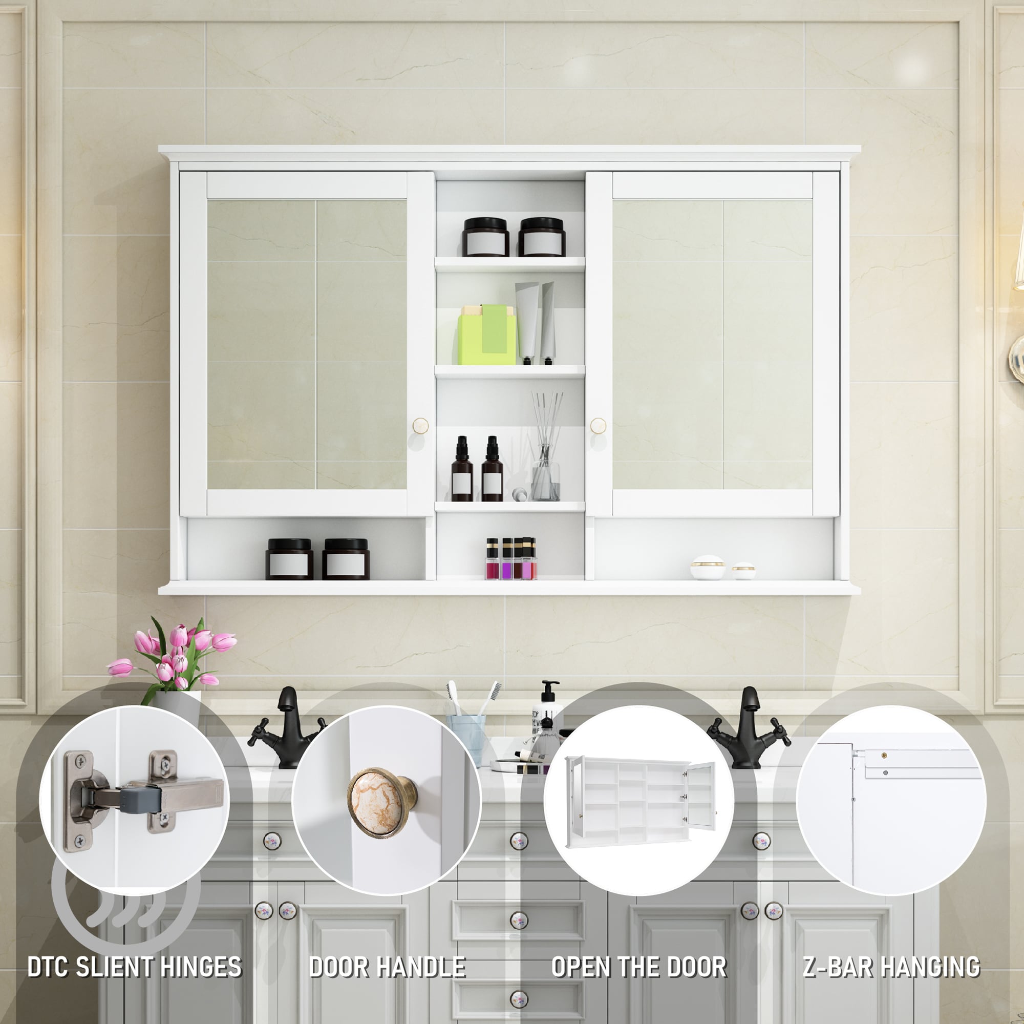 Forclover ALF-ME55WT Bathroom-Medicine-Cabinets - View #3