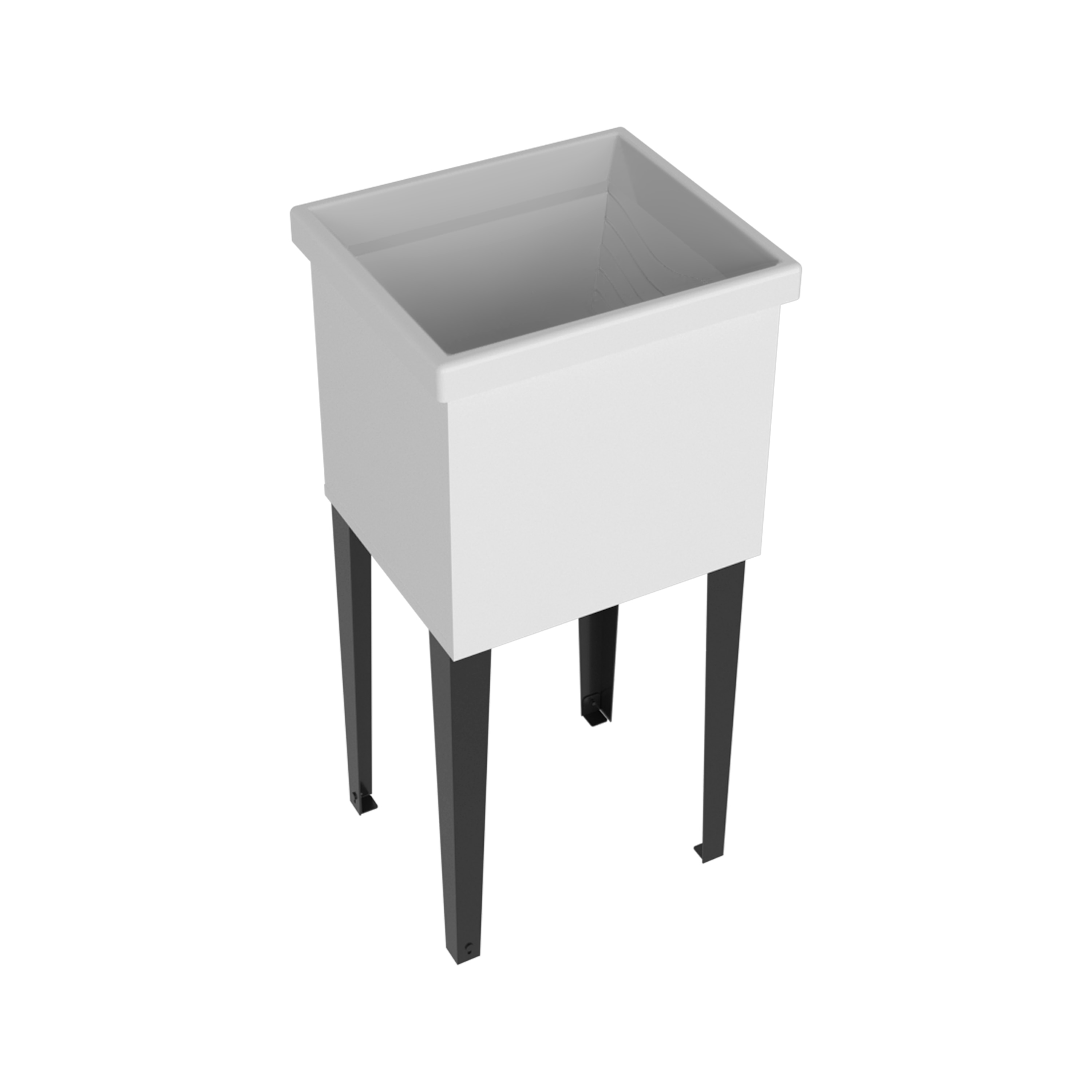 LOVMOR  13.8-in x 15.7-in White Freestanding Utility Sink with Cabinet for Laundry Room