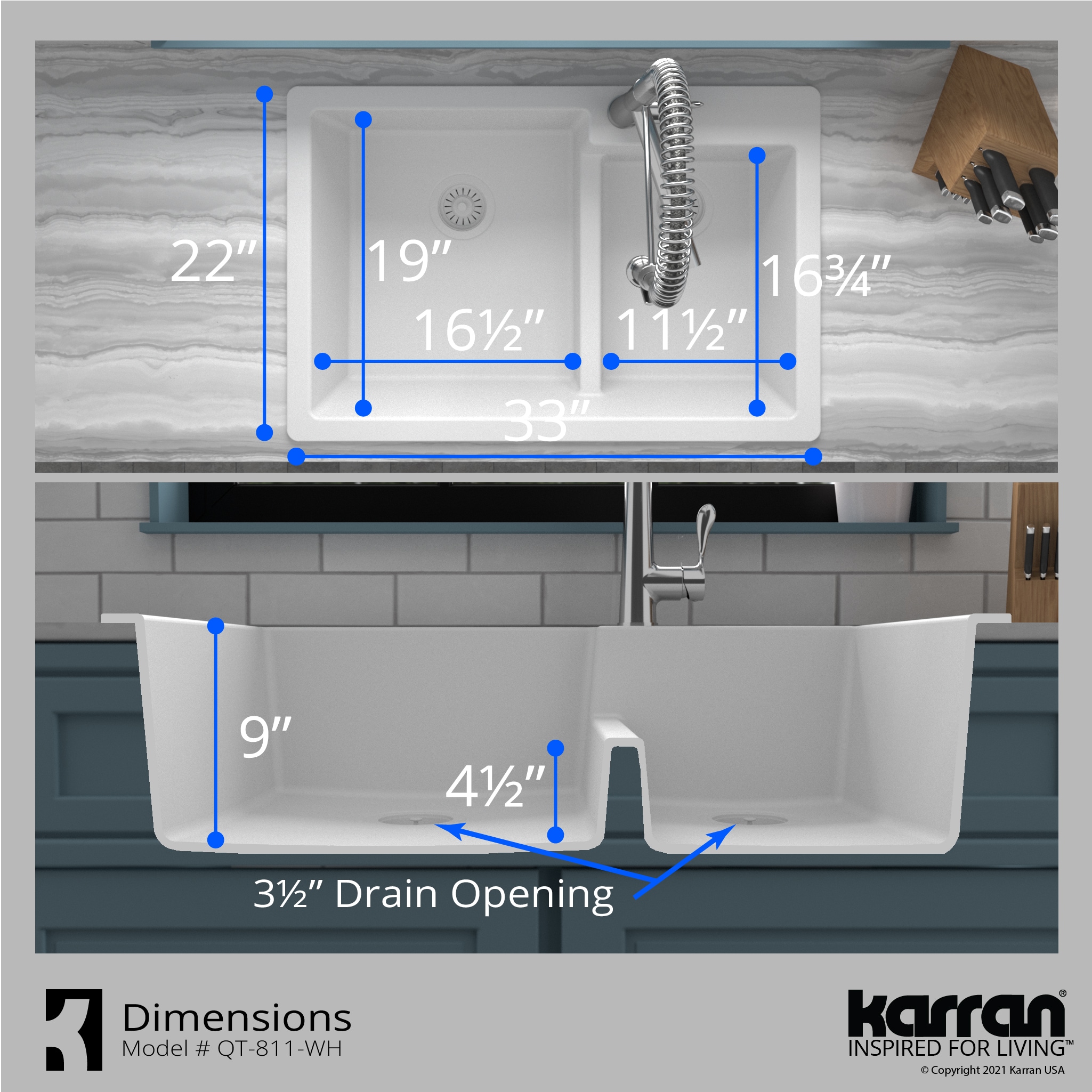 Karran QT-811-WH-PK1 Kitchen-Sinks - View #9