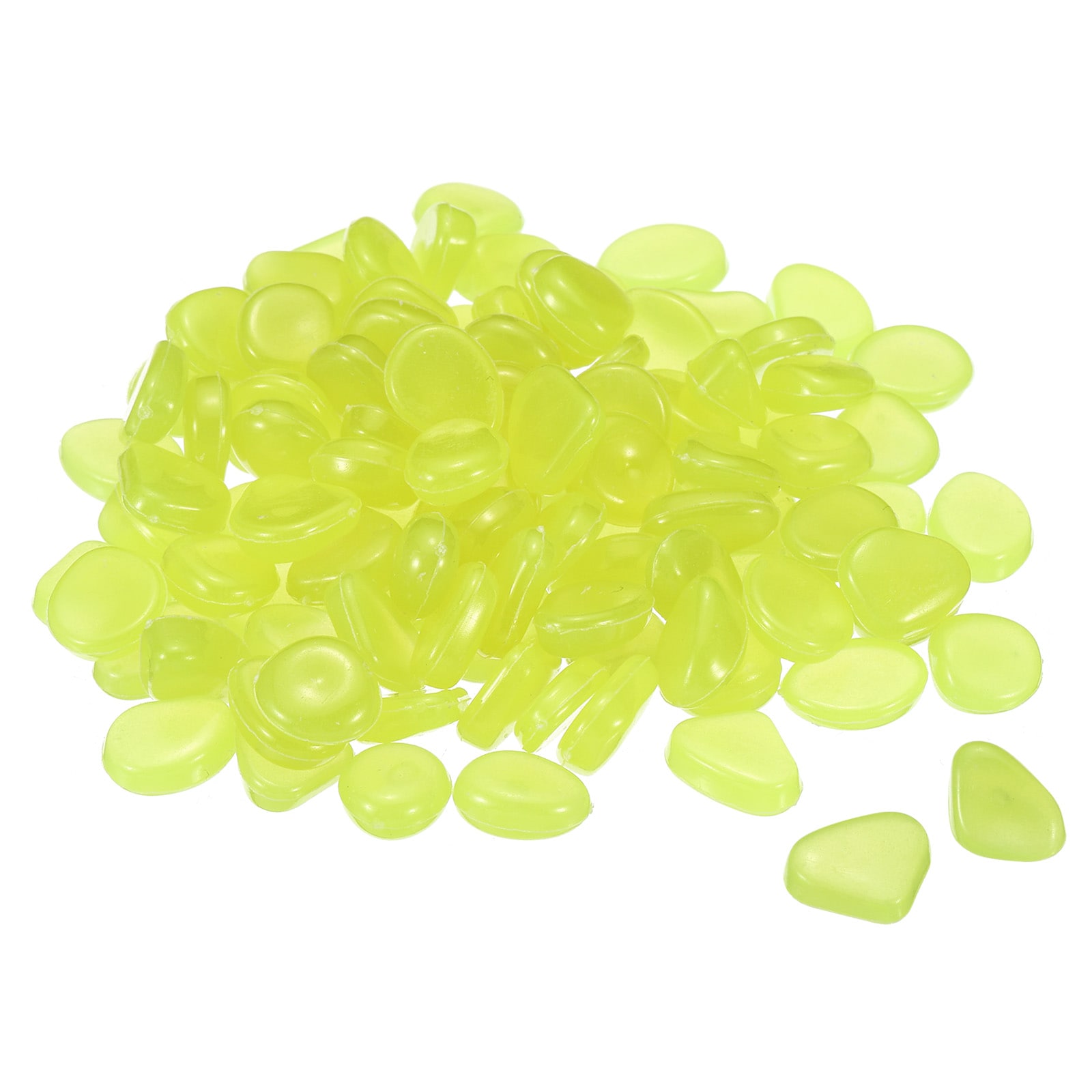 Unique Bargains - 100pcs Glow Rocks 8-11mm Glow Pebbles Decoration in the Dark Luminous Stones De...