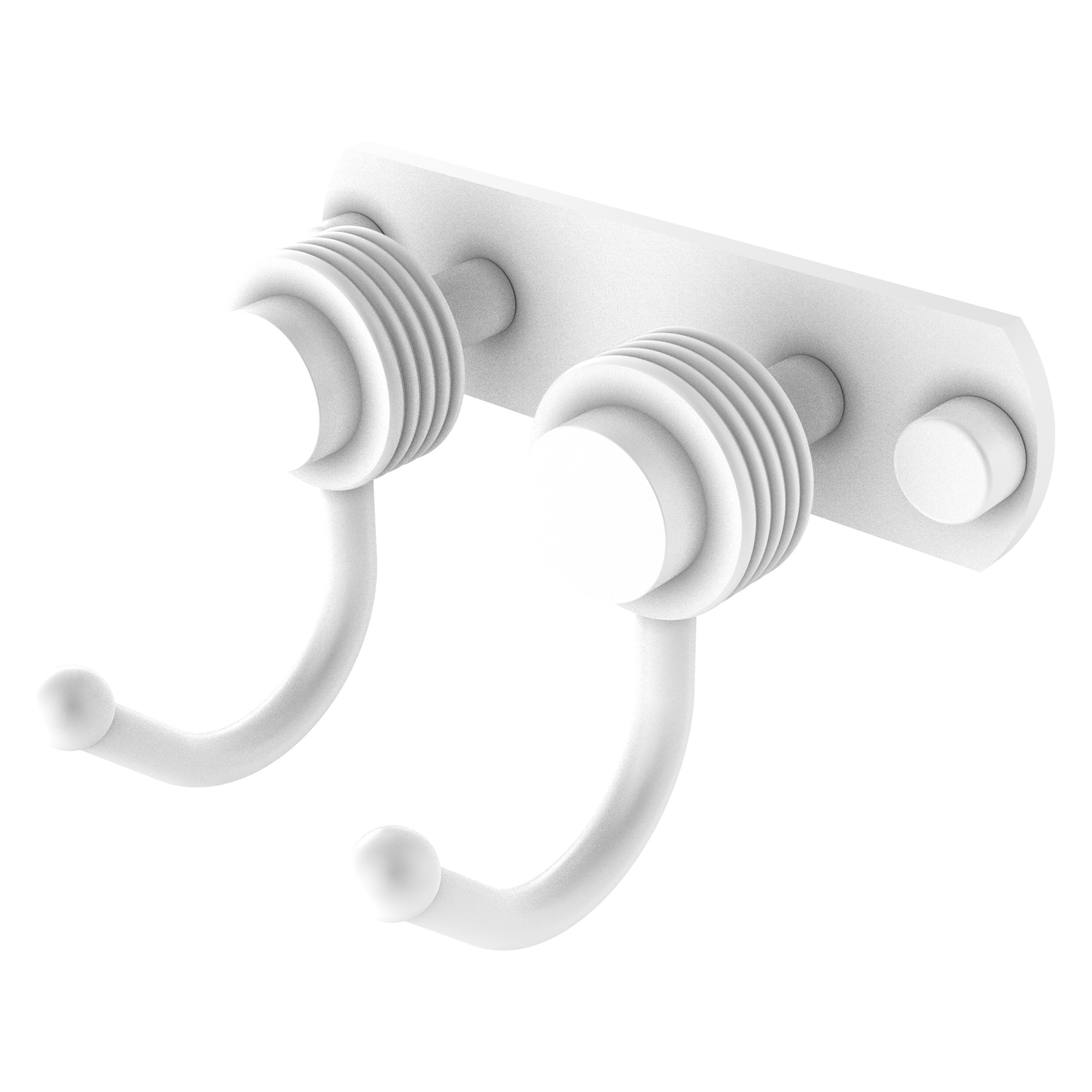 Allied Brass 920G-2-WHM Mercury Matte White Double -Hook Wall mount Towel Hook