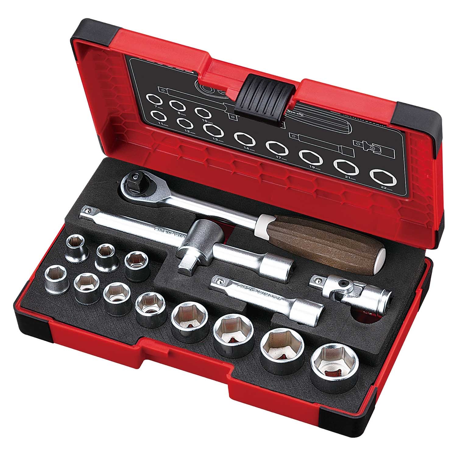 VESSEL HRW3002MW 3/8-in Drive Metric 10mm Deep Socket Set 16 -Pieces