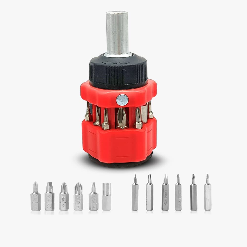 Ahfiwaso 13 in 1 Multifunction Mini Combination Ratchet Screwdriver with Magnetic Handle and Multiple Bits for Home and Outdoor Use #LAH0819Q343